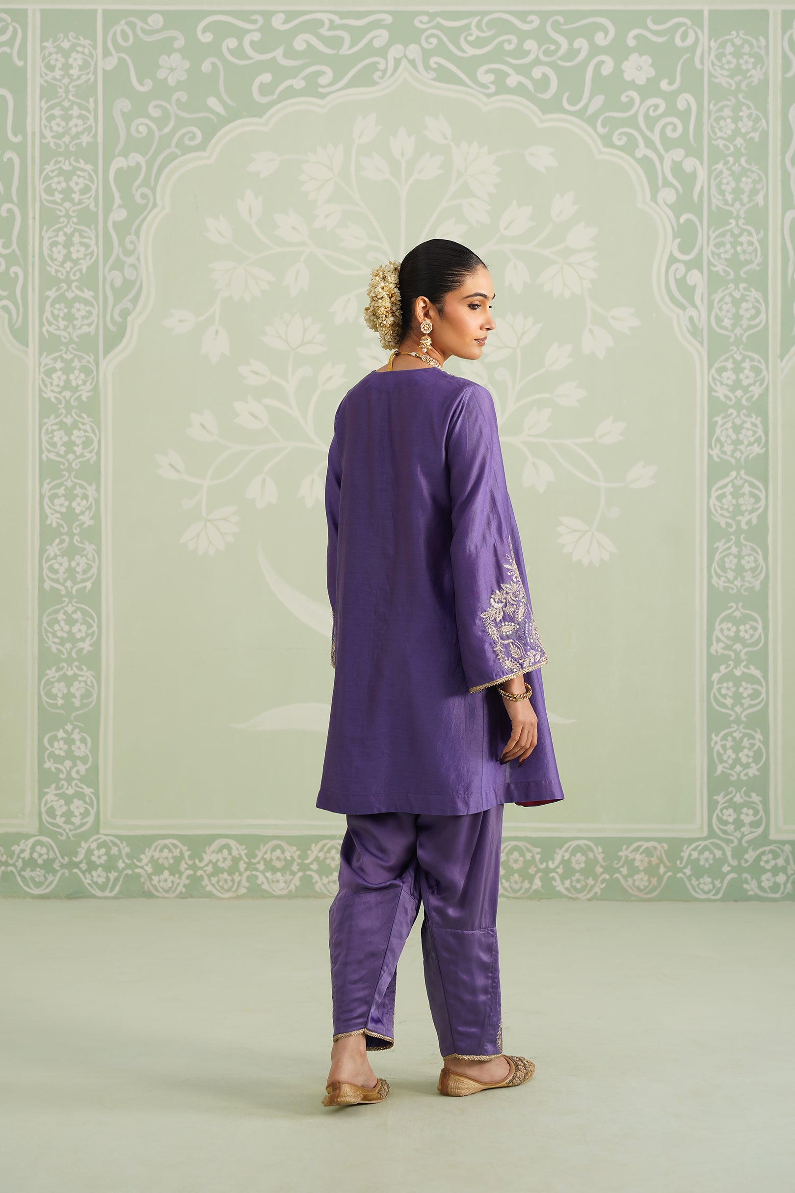 Anaira Chanderi Satin Embroidered Matching Set
