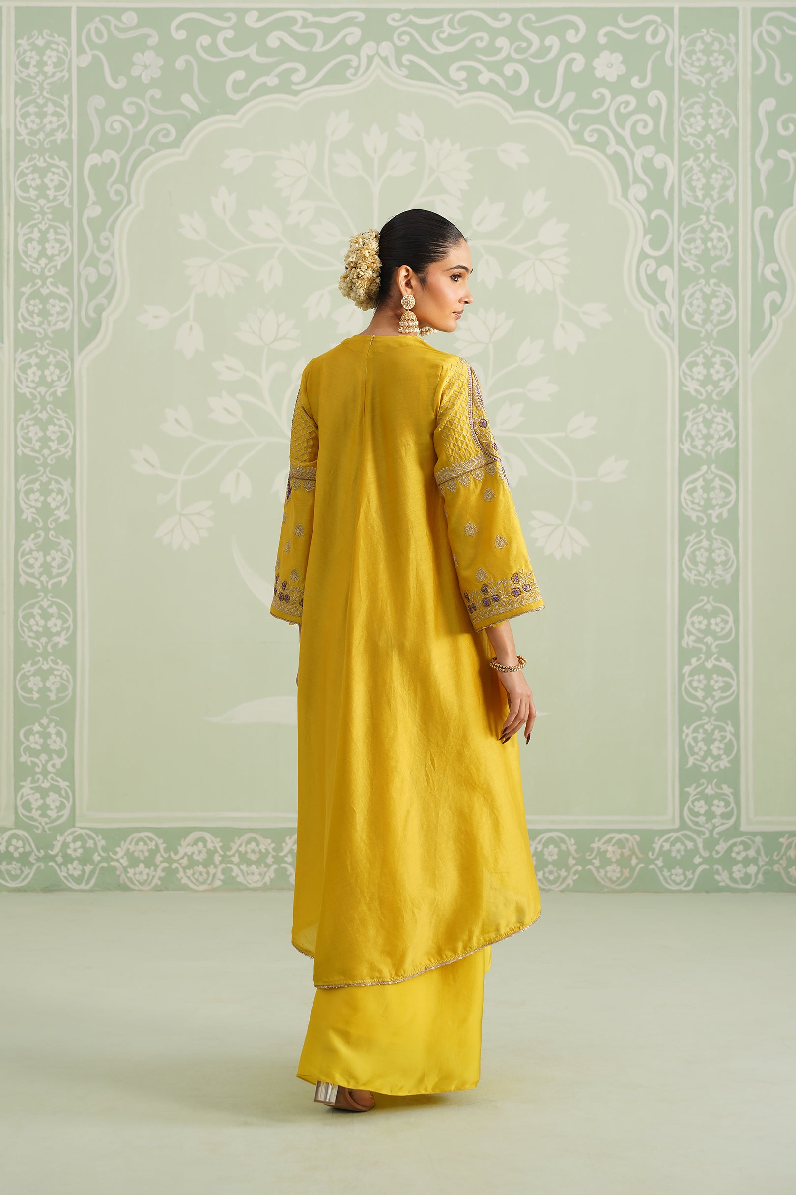 Tamana Chanderi Satin Embroidered Matching Set