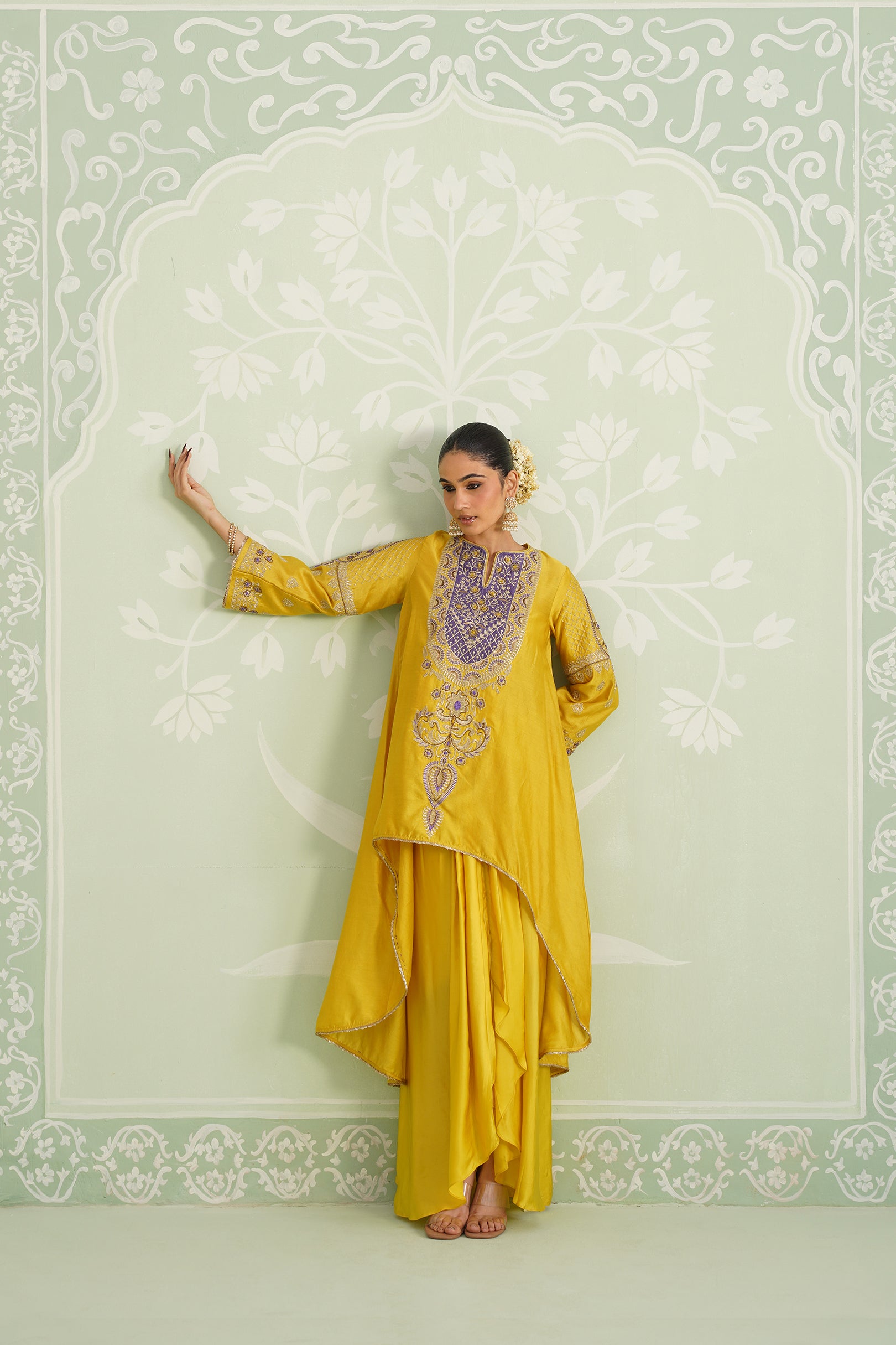 Tamana Chanderi Satin Embroidered Matching Set