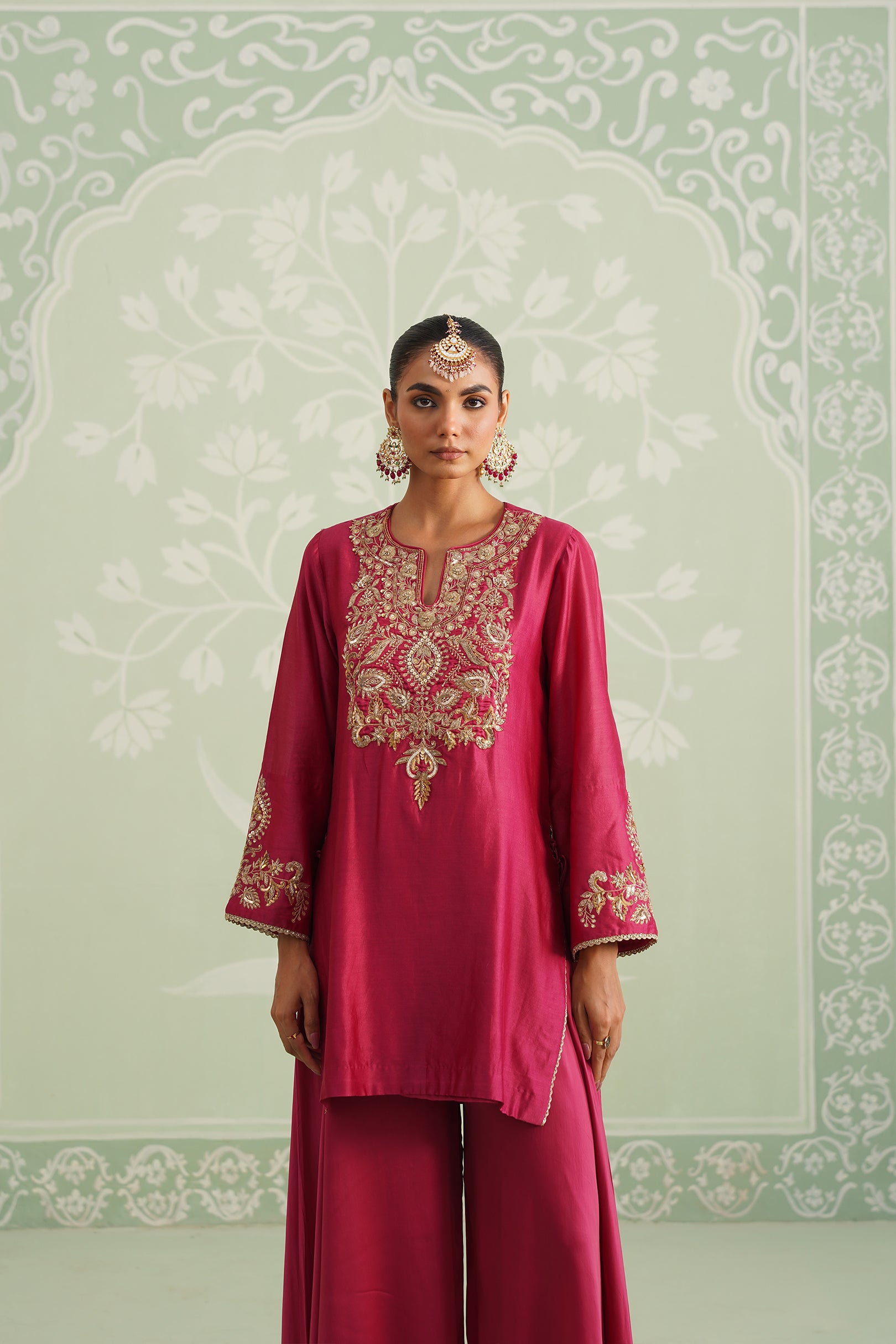 Dani Chanderi Satin Embroidered Matching Set