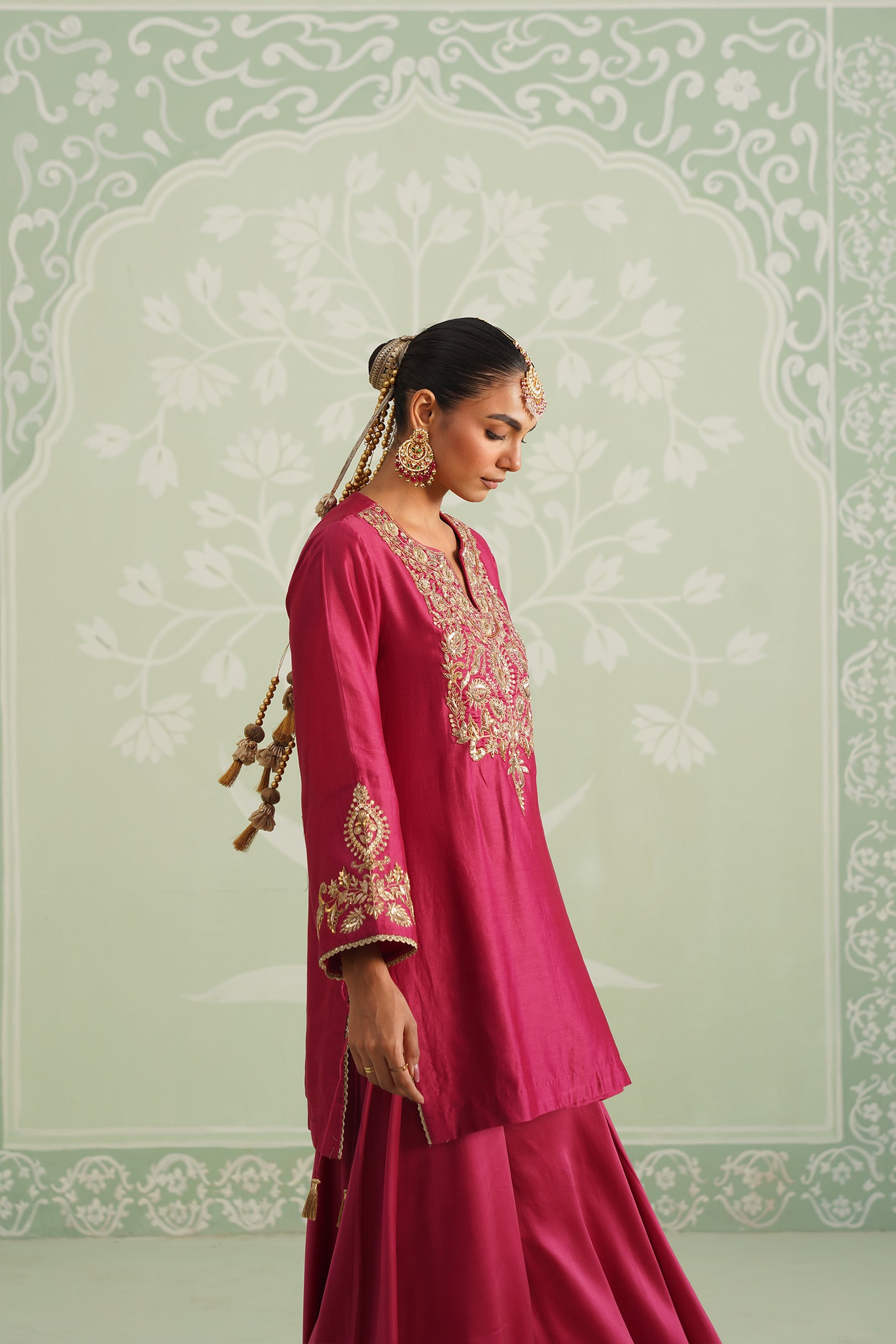 Dani Chanderi Satin Embroidered Matching Set