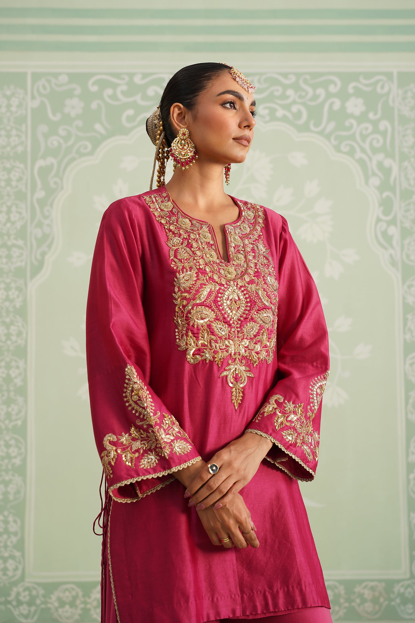 Dani Chanderi Satin Embroidered Matching Set