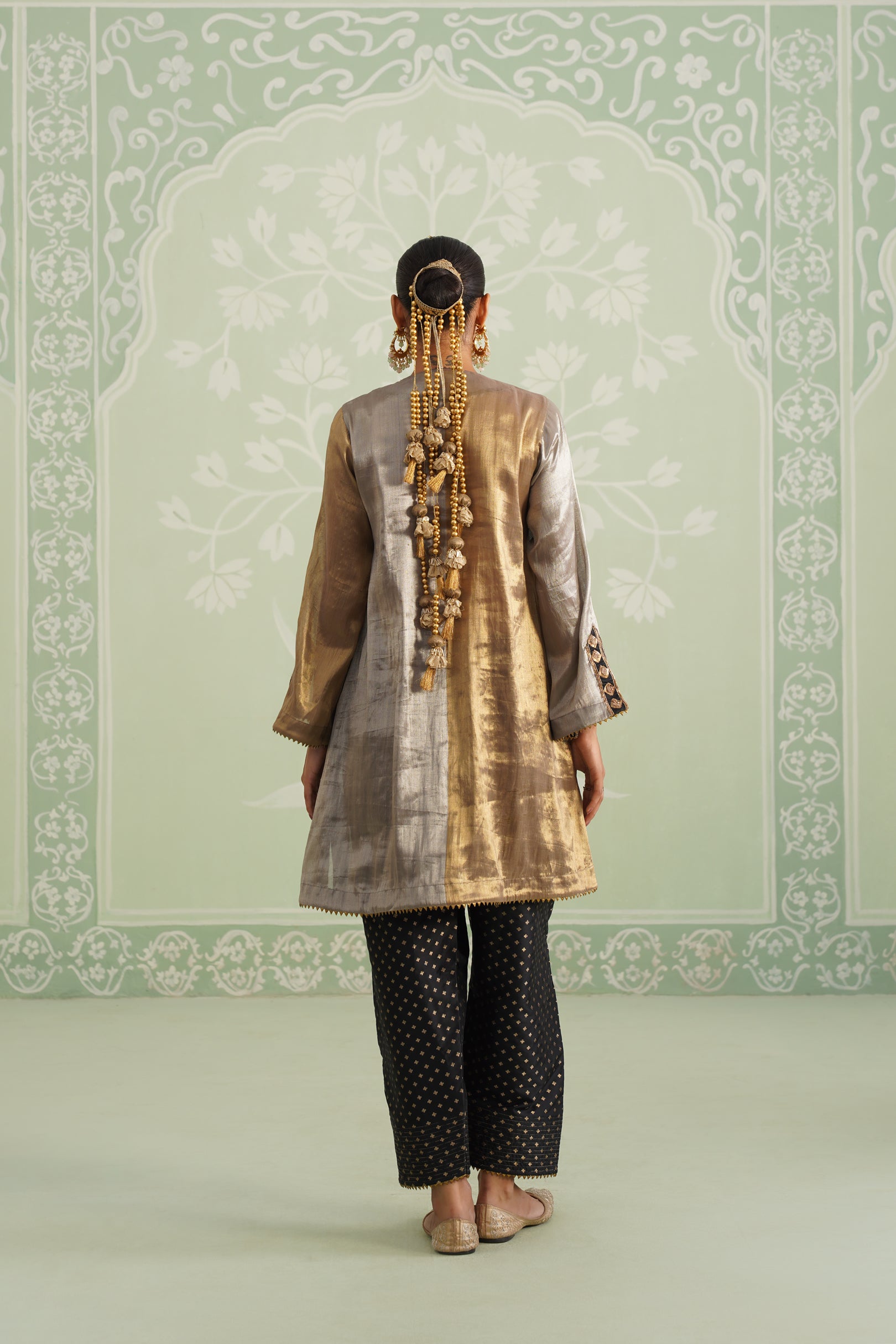 Anam Tissue Satin Embroidered Matching Set