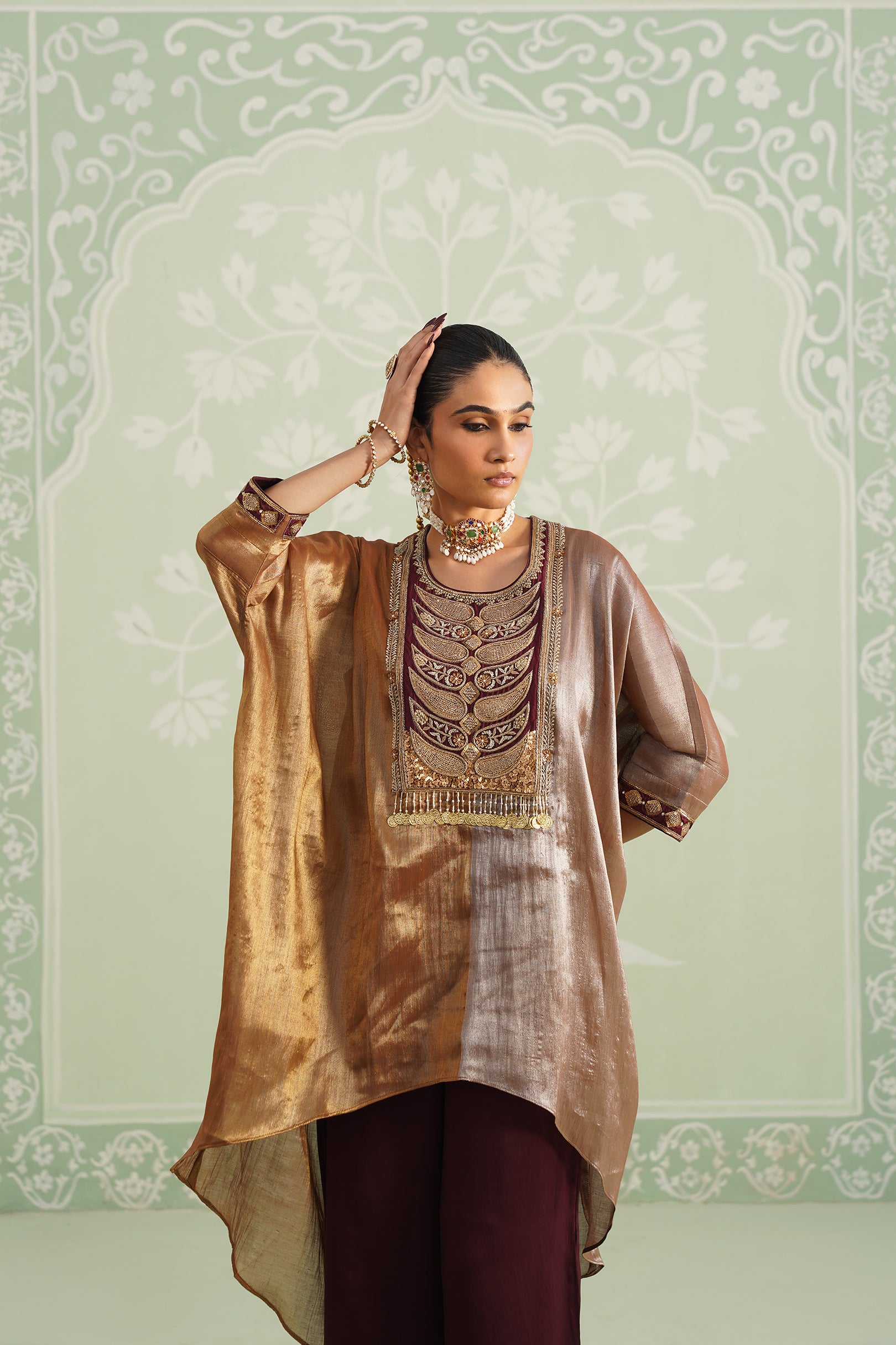 Gunjan Cotton Tissue Embroidered Matching Set