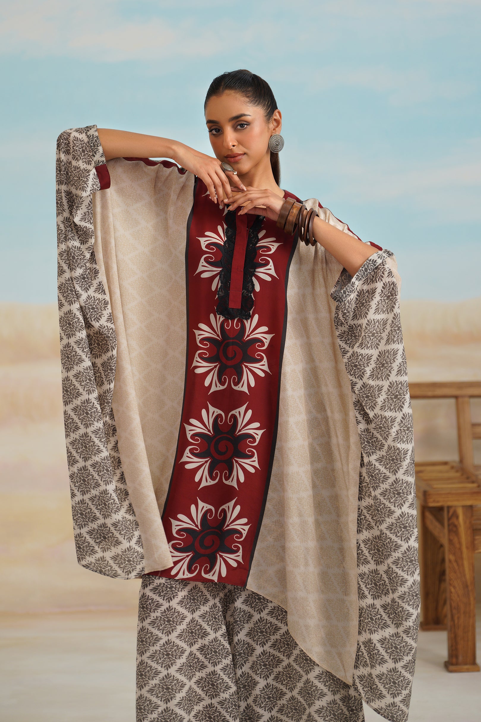 Zoe Crepe Printed Matching Set - Neetika Chopra