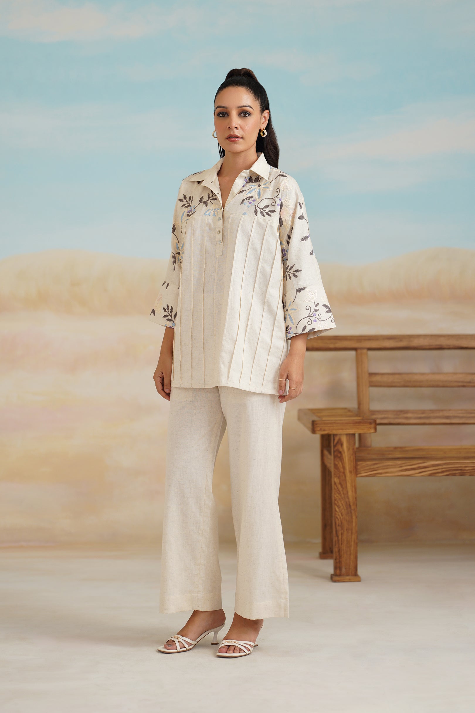 Naina Natural Cotton Embroidered Matching Set - Neetika Chopra