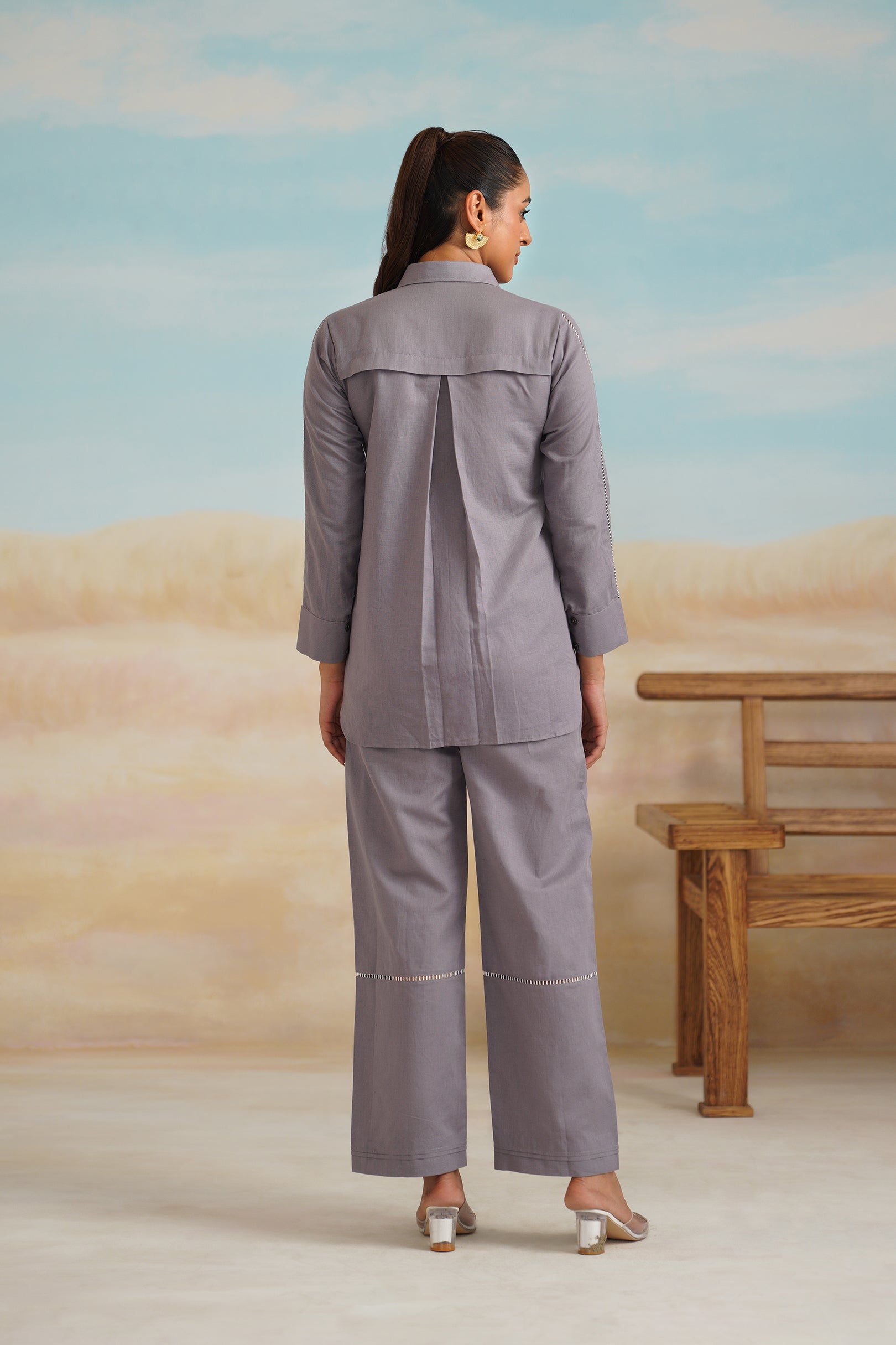 Celine Cotton Linen Hand Embroidered Matching Set - Neetika Chopra