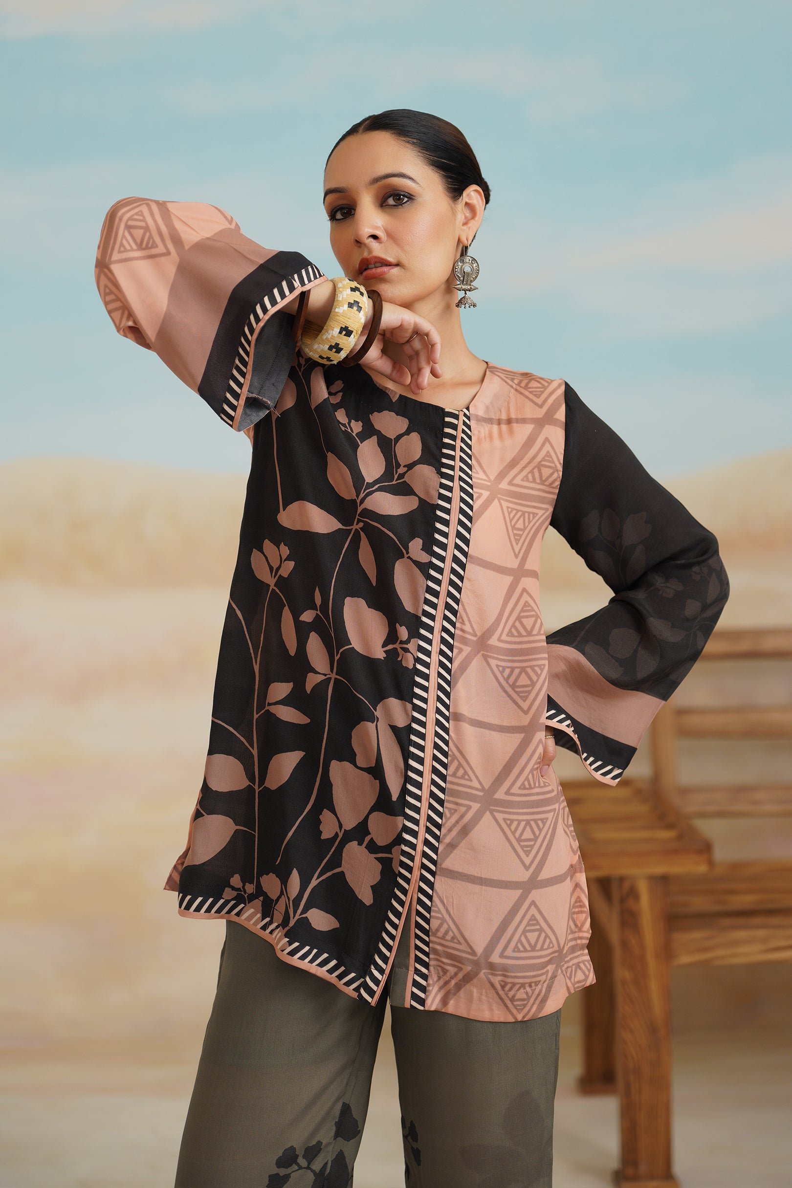 Antara Printed Crepe Matching Set - Neetika Chopra