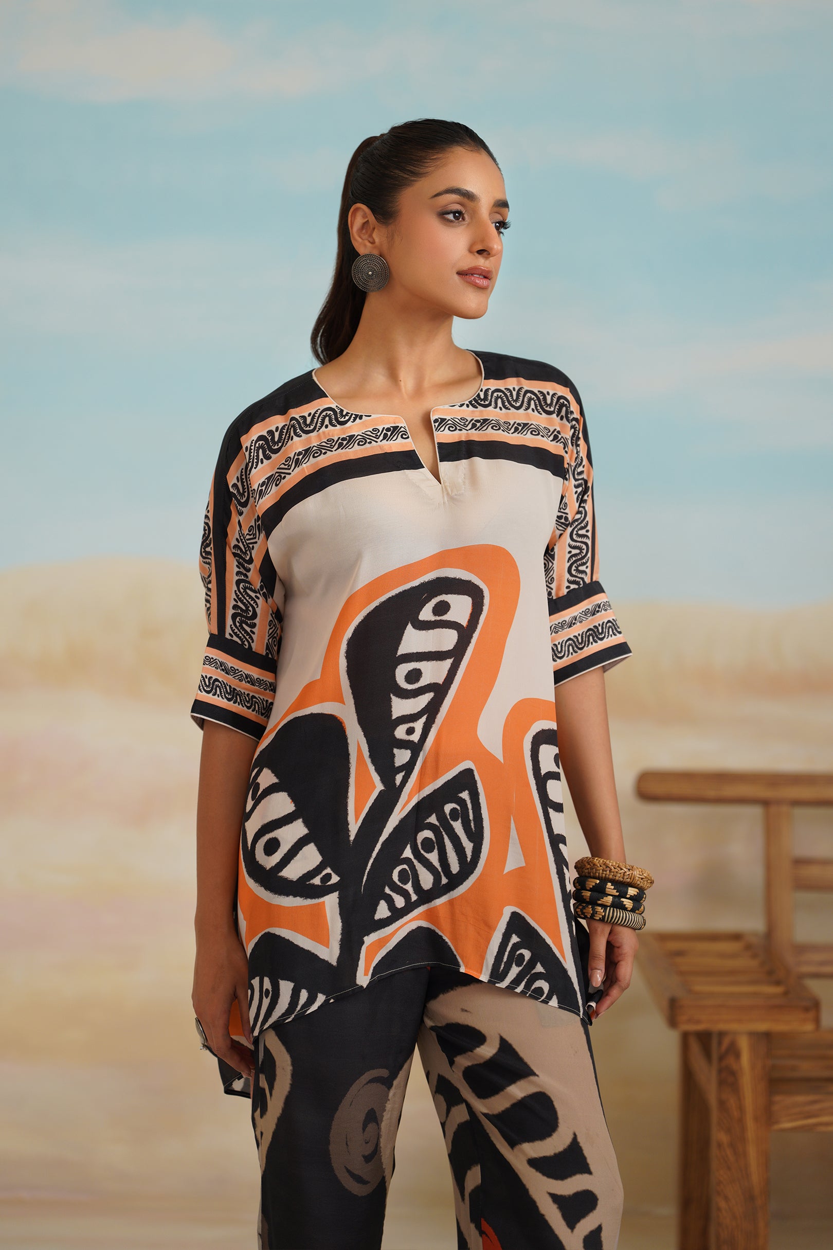 Breezy Printed Crepe Matching Set - Neetika Chopra