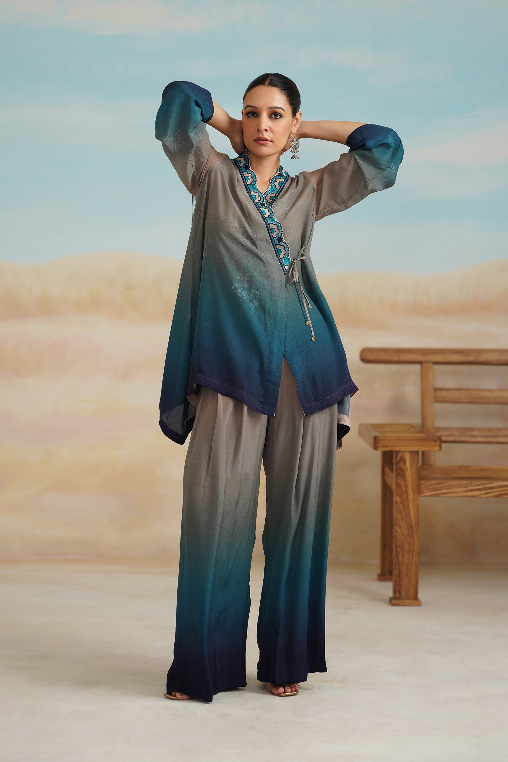Darpan Printed Crepe Embroidred Matching Set - Neetika Chopra