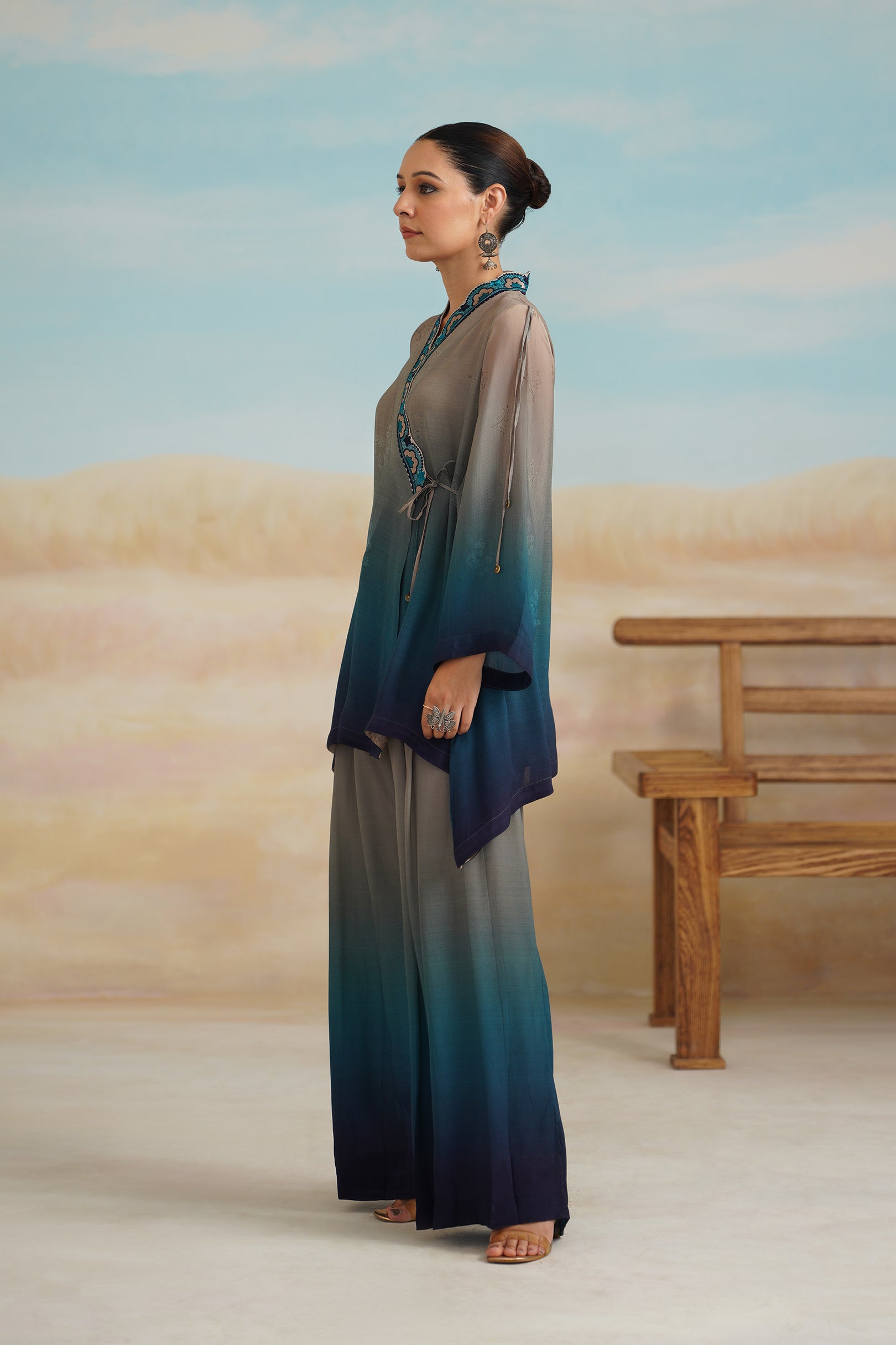 Darpan Printed Crepe Embroidred Matching Set - Neetika Chopra