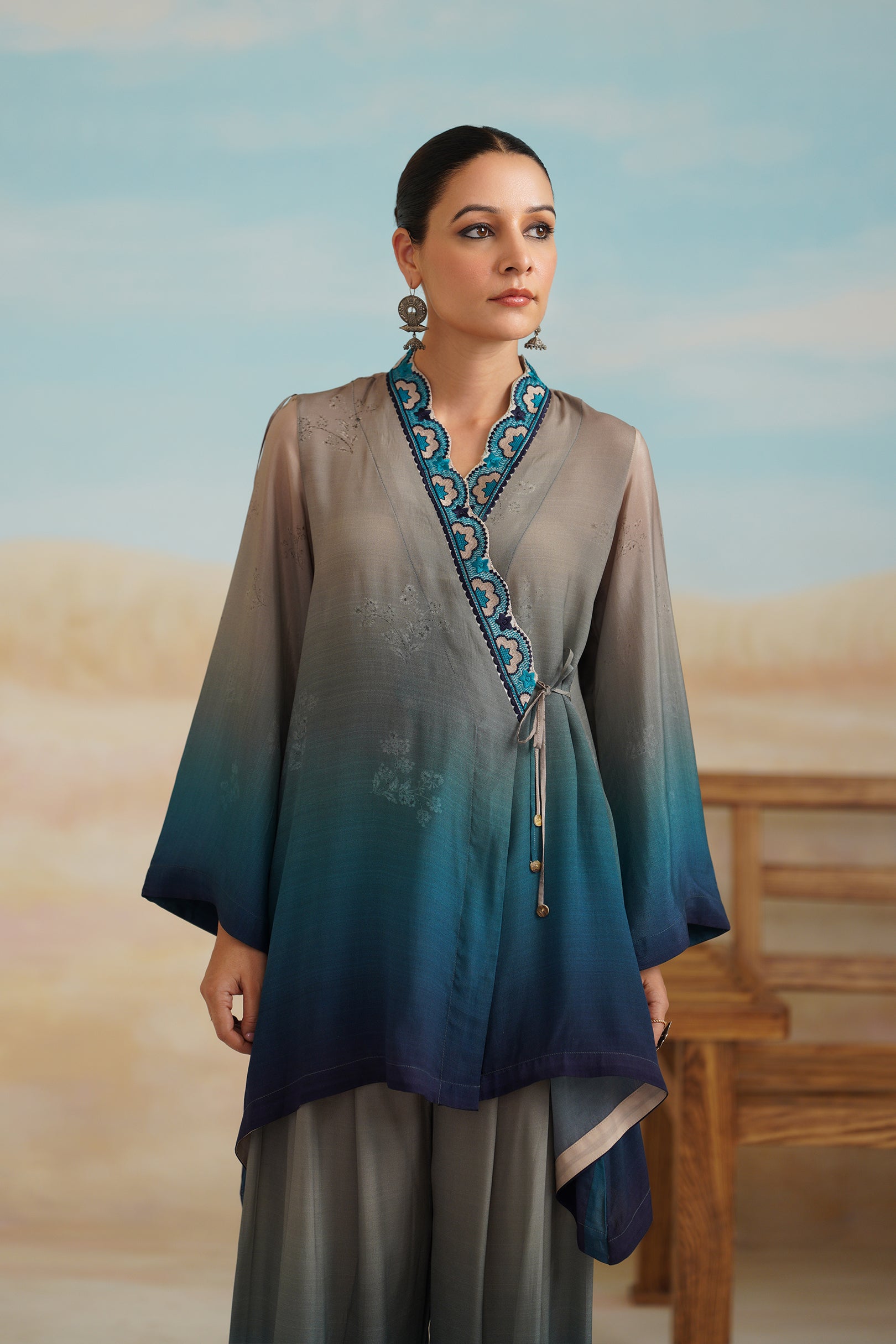 Darpan Printed Crepe Embroidred Matching Set - Neetika Chopra