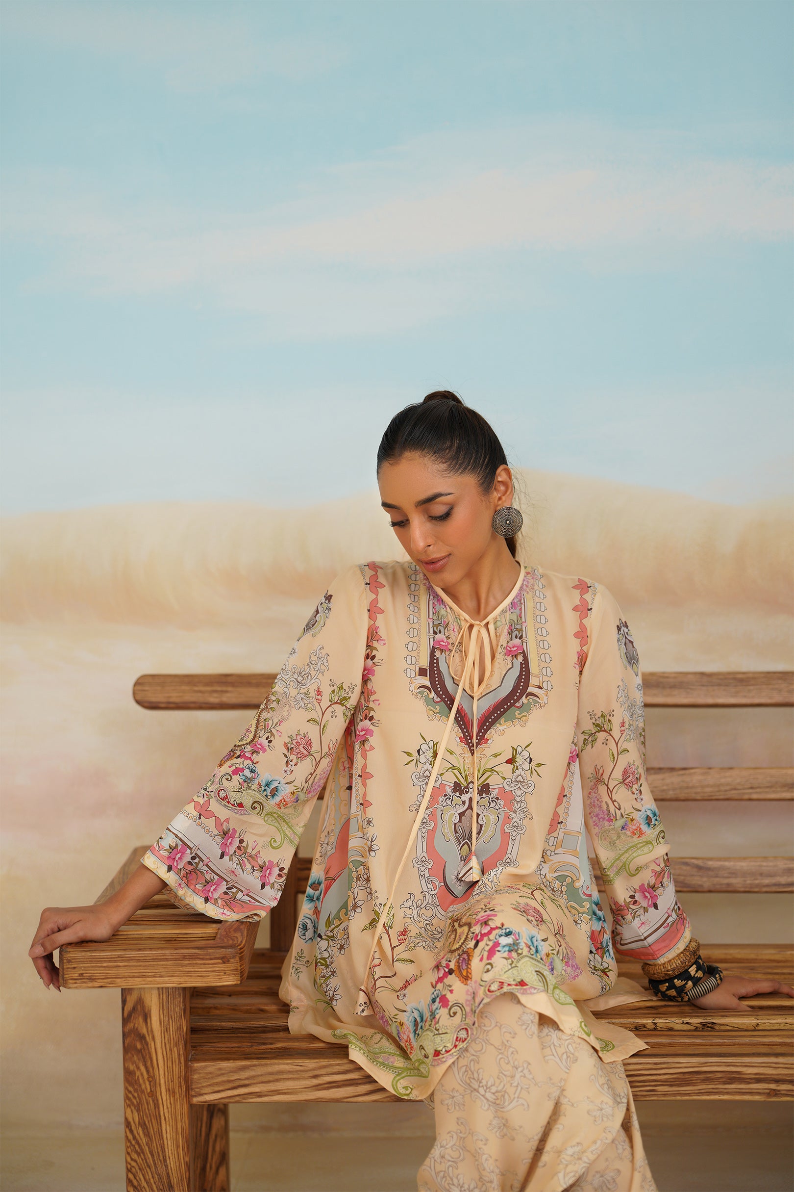 Vaishali Printed Crepe Top - Neetika Chopra