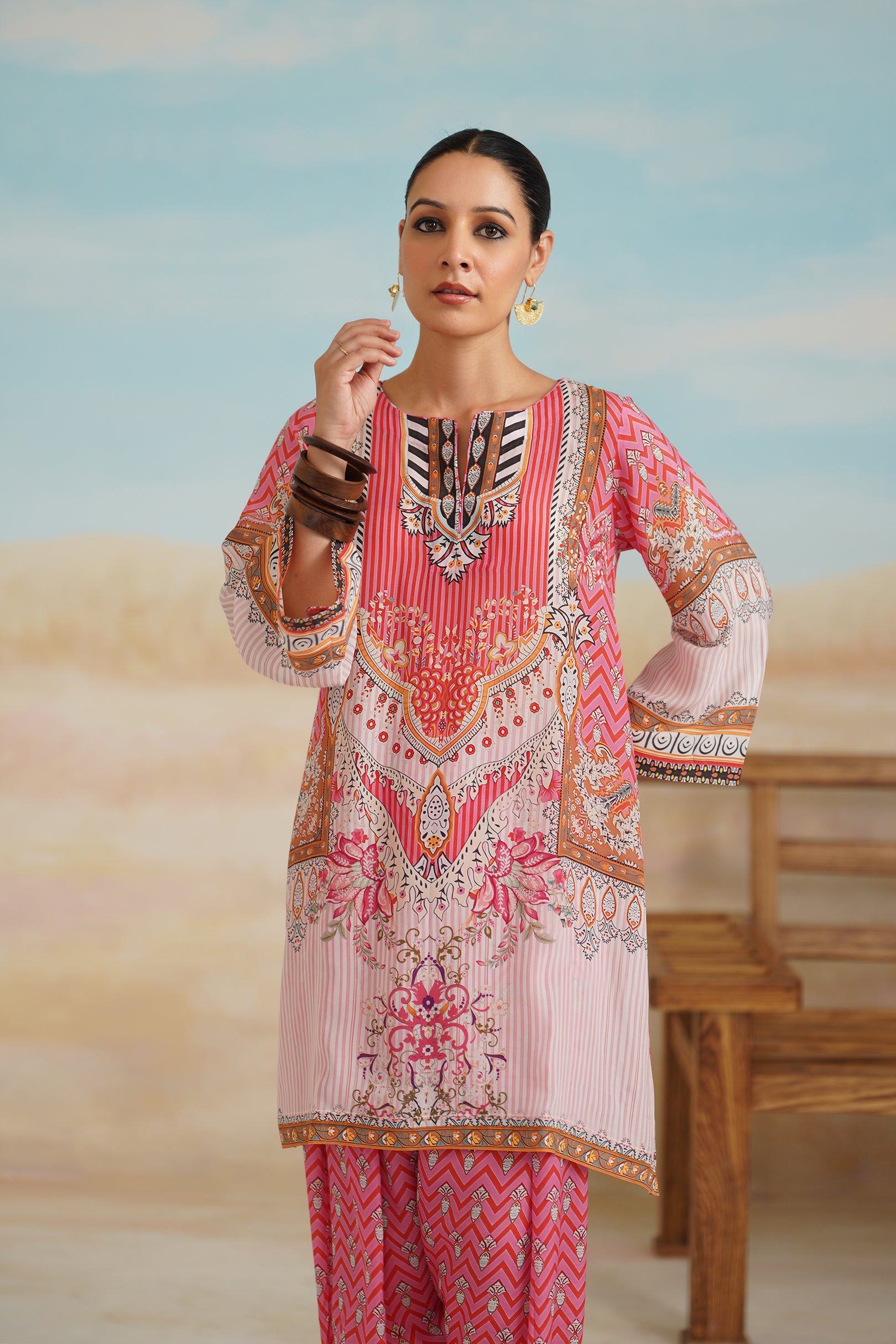 Kanan Printed Crepe Matching Set - Neetika Chopra