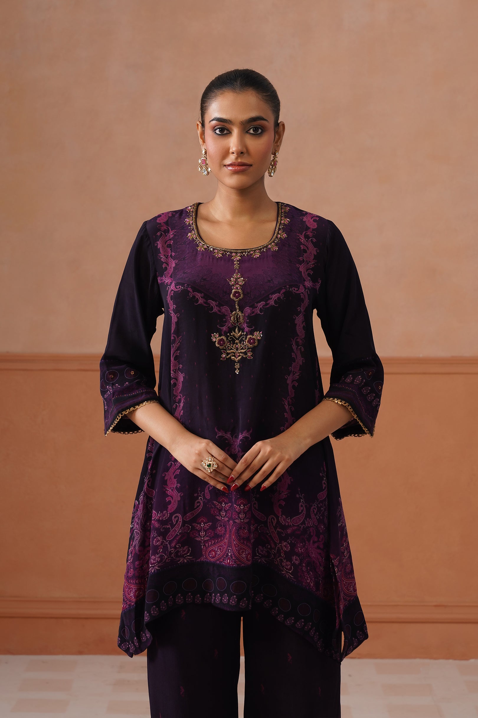 Mayra Crepe Embroidered Matching Set