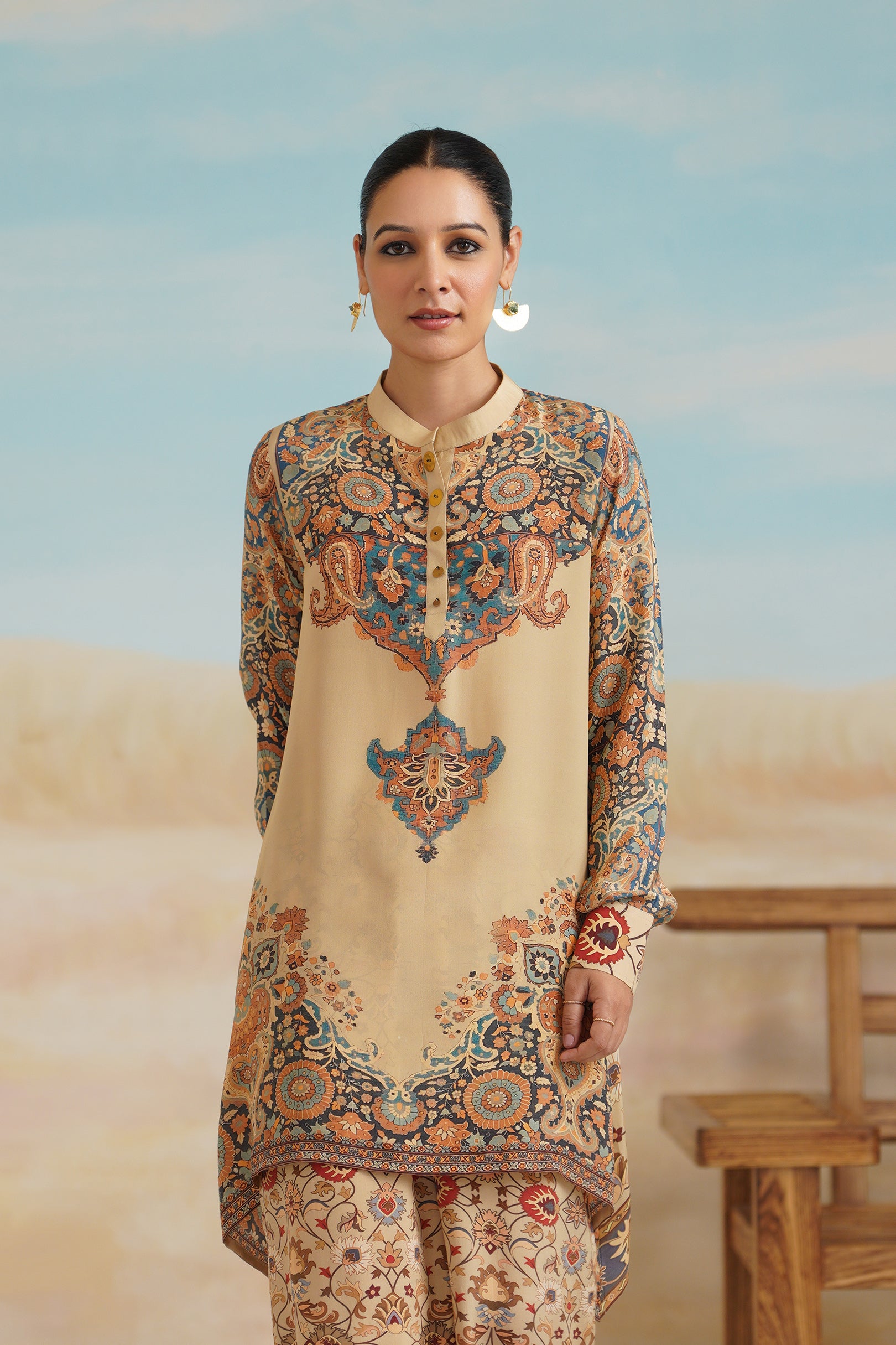 Kadambari Printed Crepe Top - Neetika Chopra