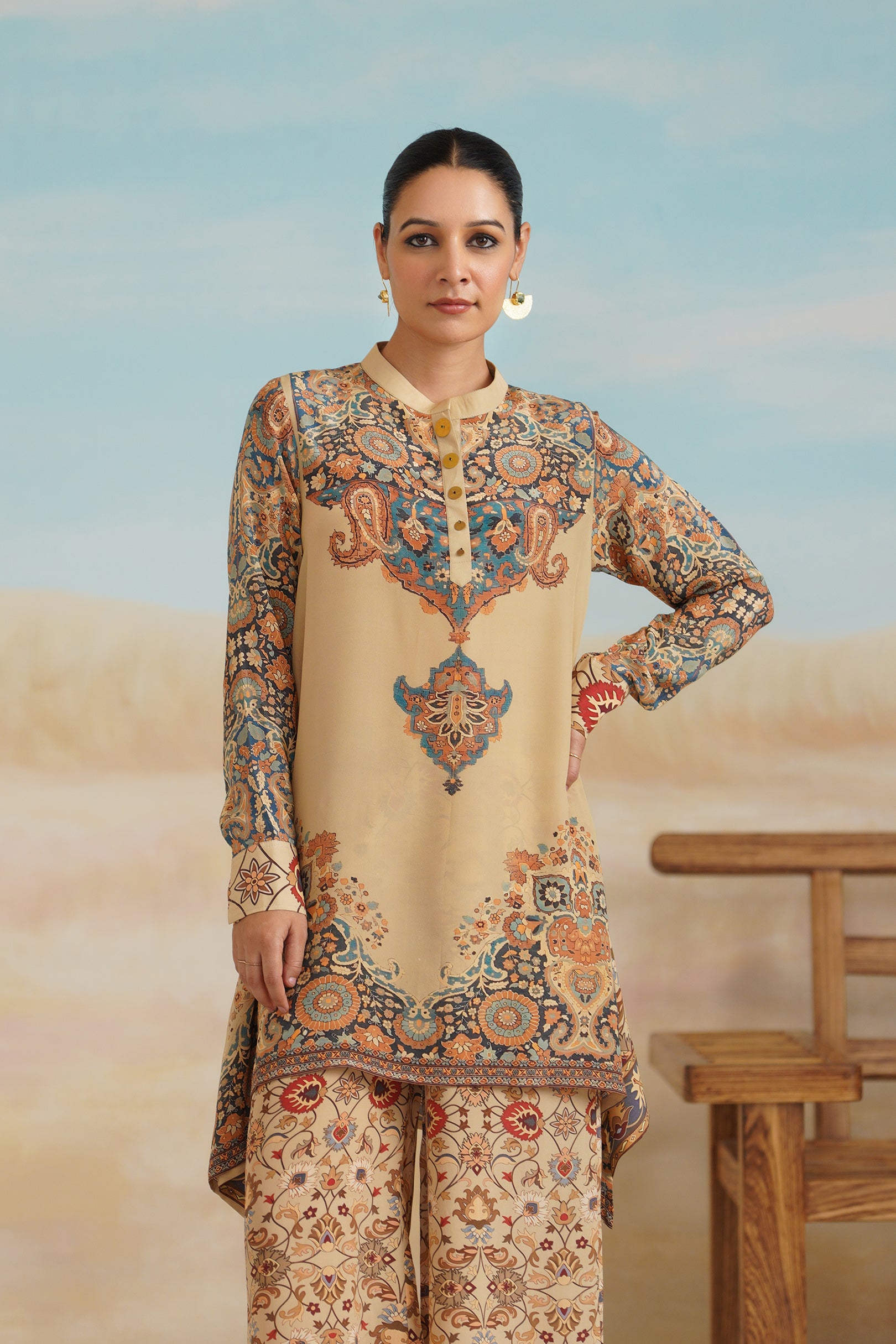Kadambari Printed Crepe Top - Neetika Chopra