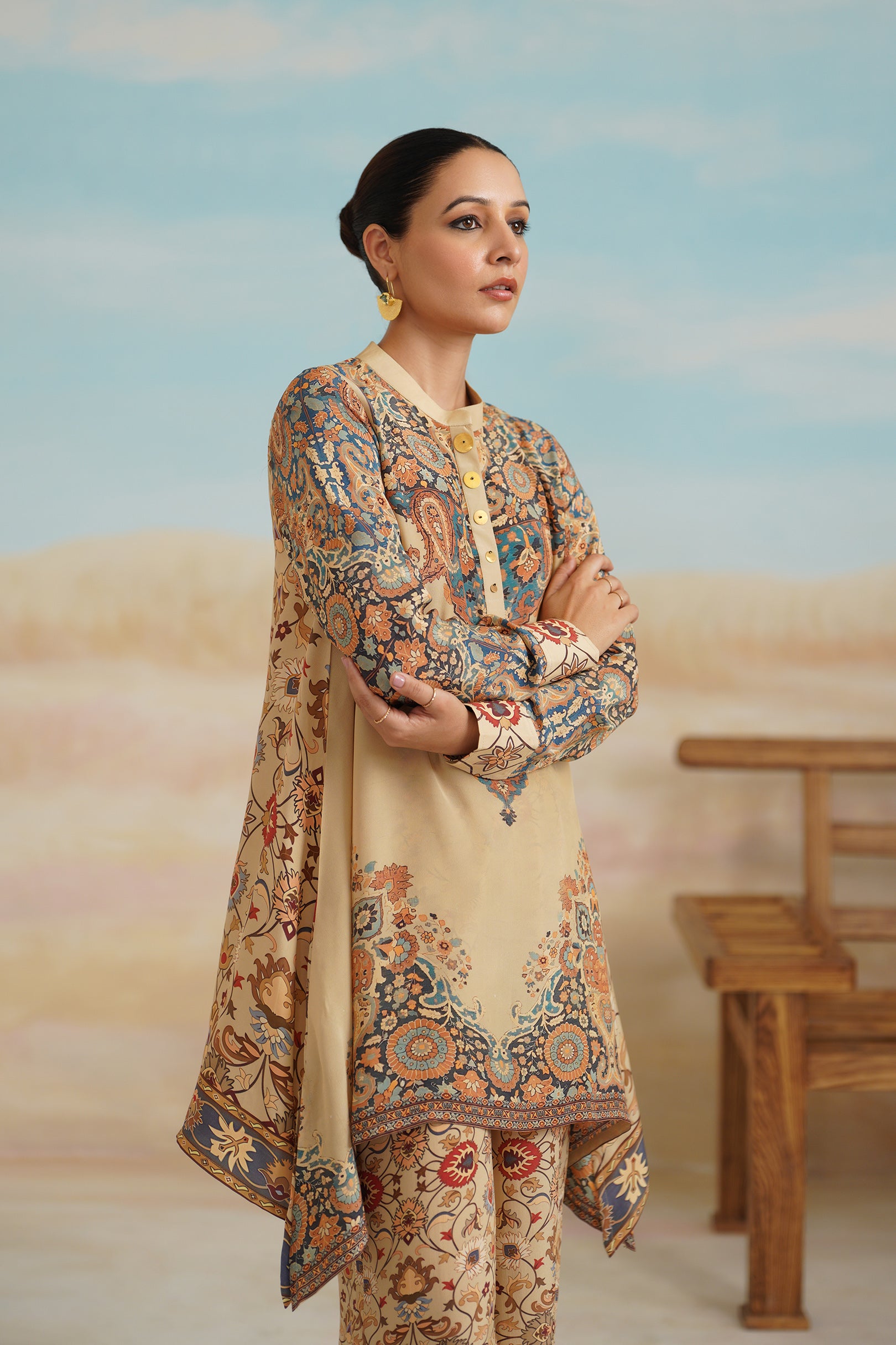 Kadambari Printed Crepe Top - Neetika Chopra