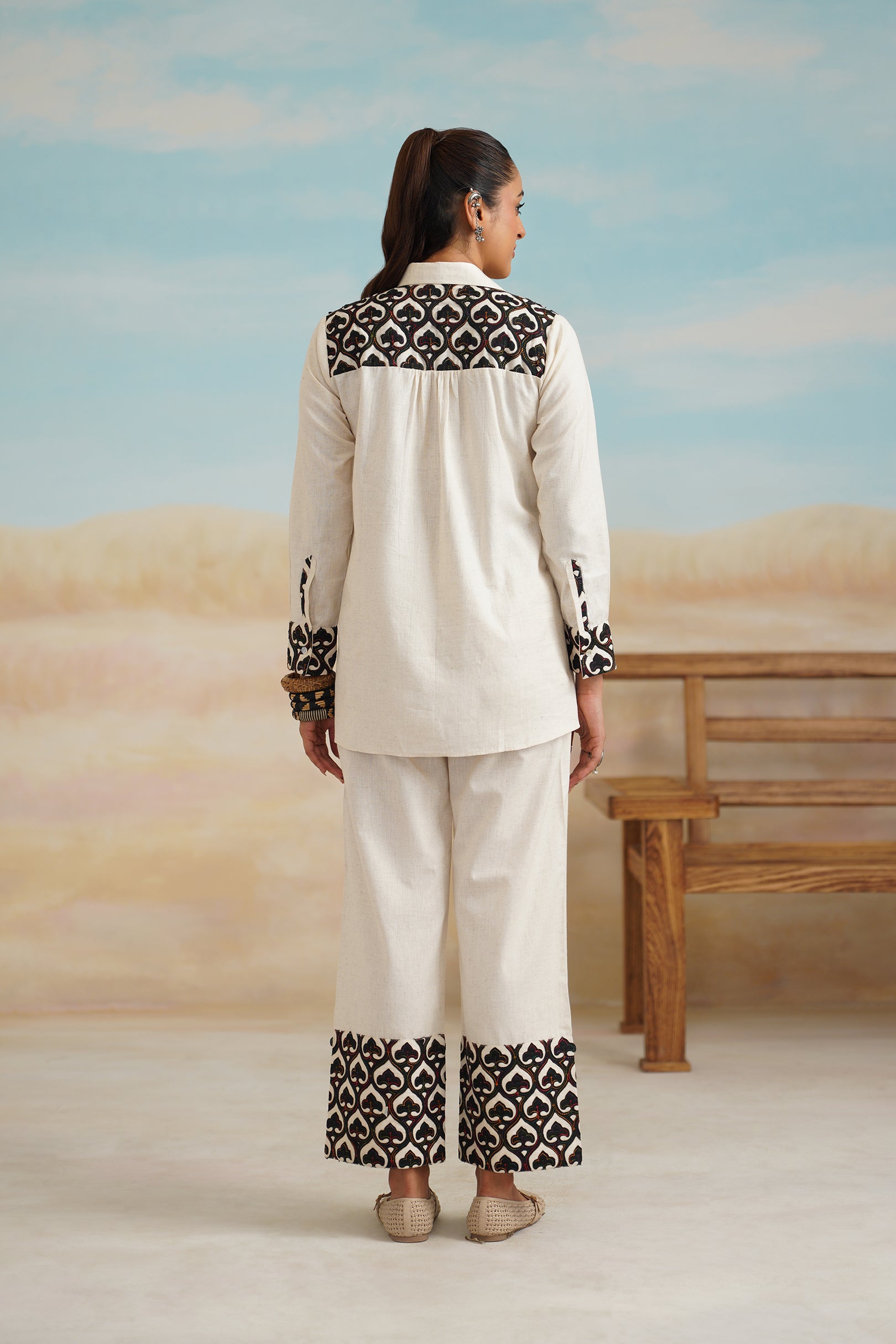 Grace Natural Cotton Embroidered Matching Set - Neetika Chopra