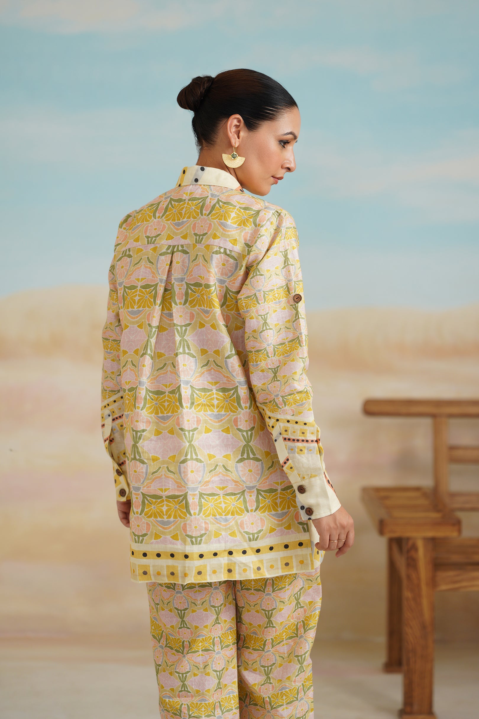 Topaz Pure Linen Printed Matching Set - Neetika Chopra