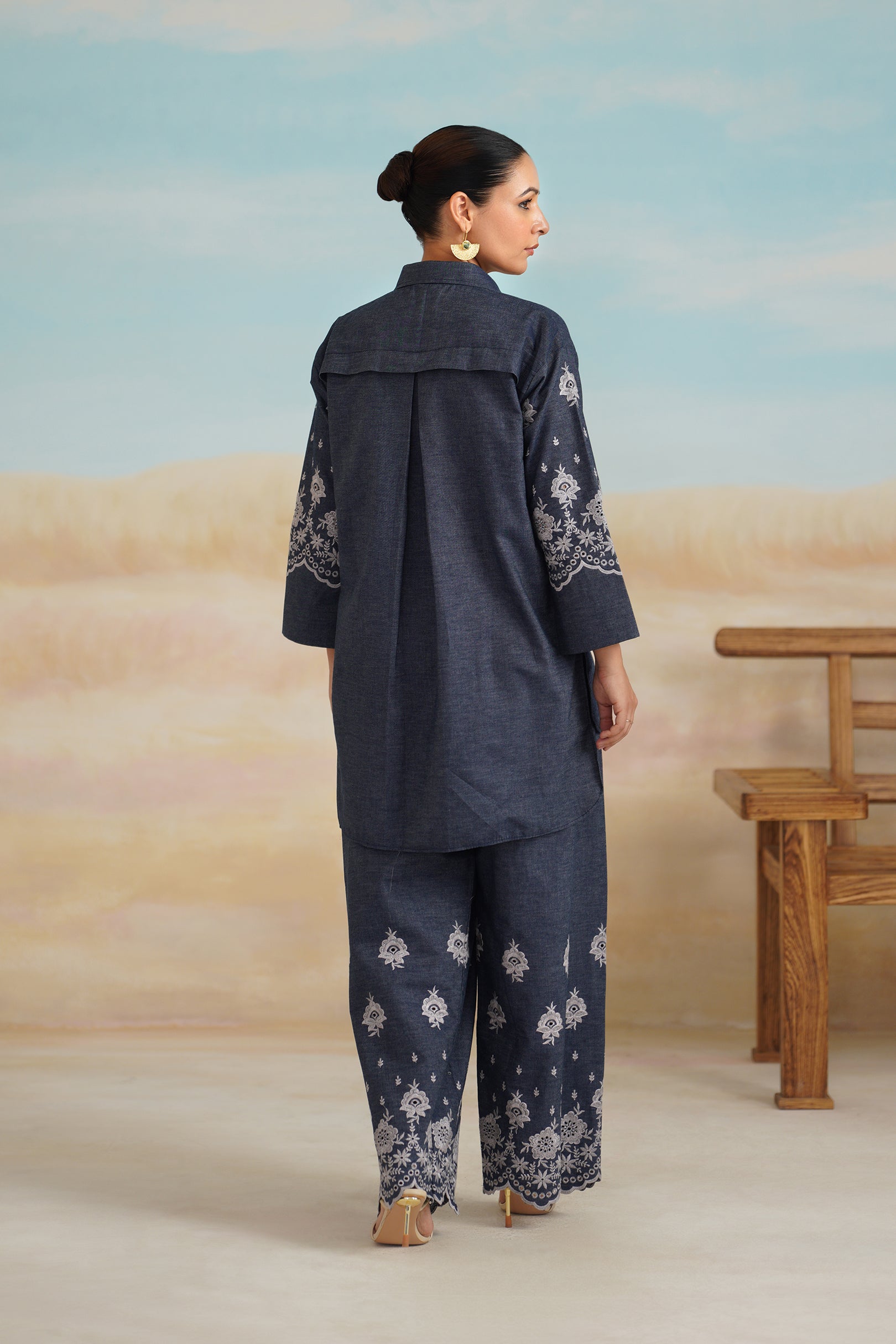 Chahat Denim Embroidered Matching Set