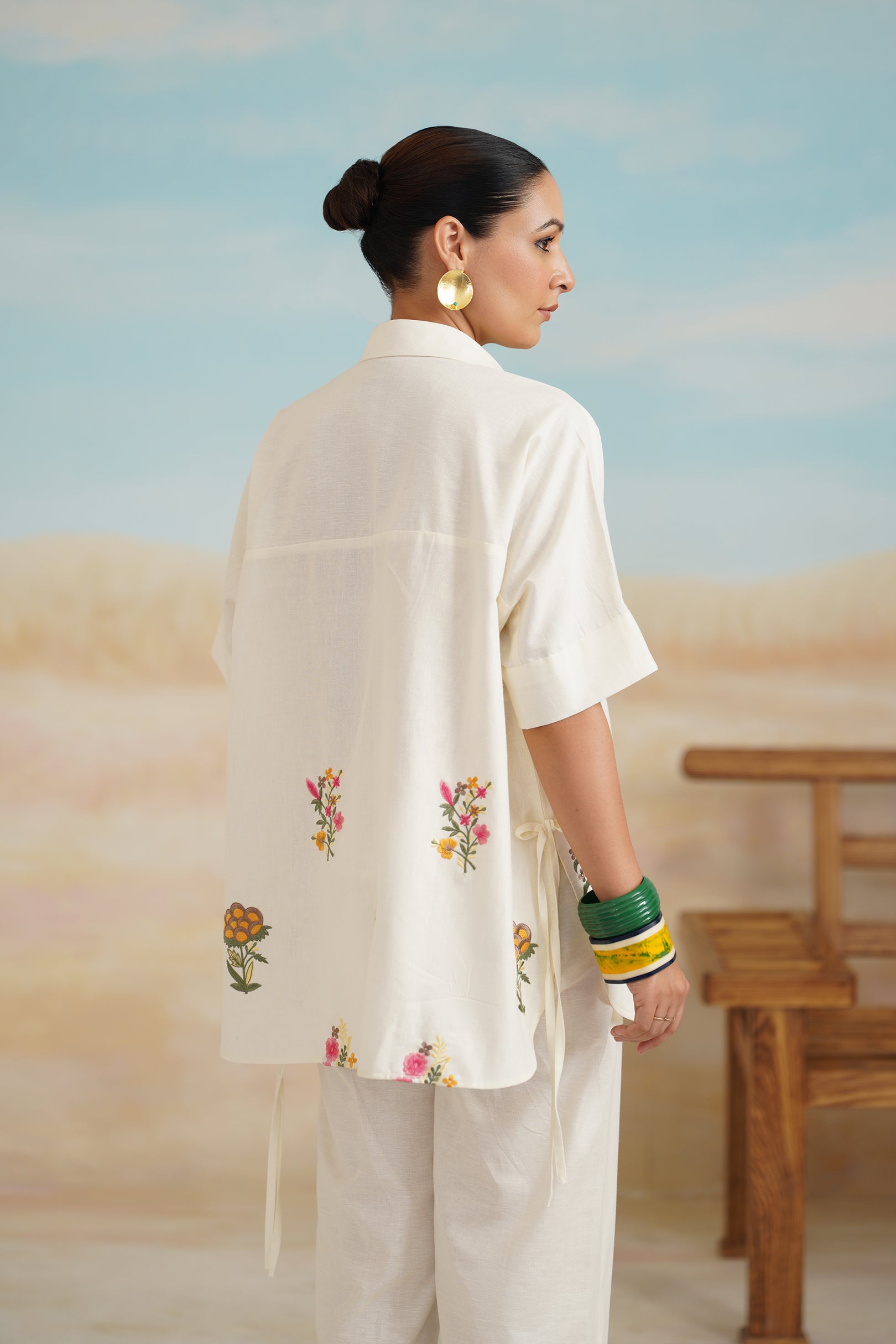 Kshira Pure Linen Embroidered Matching Set - Neetika Chopra