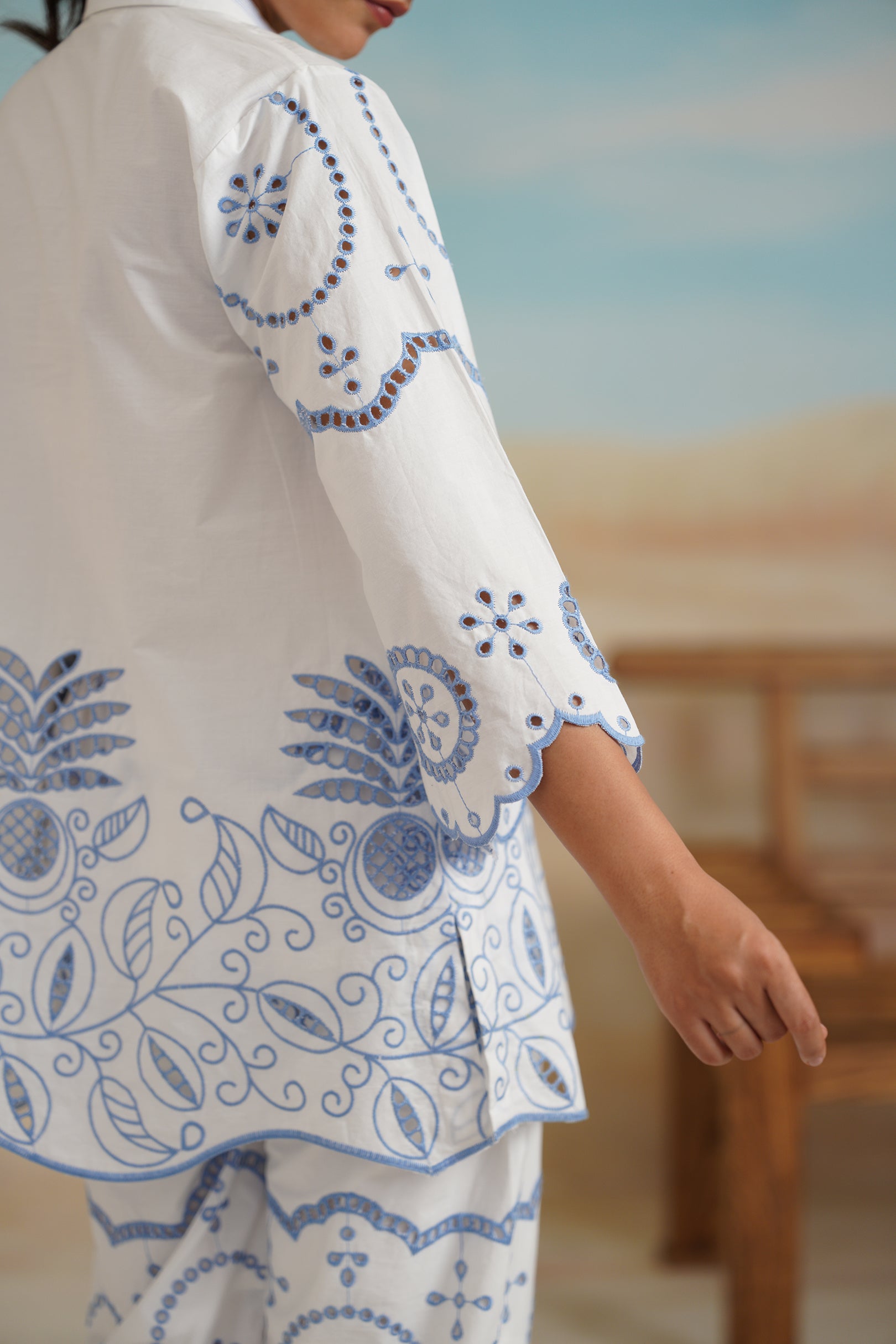 Aster Poplin Cotton Embroidered Matching Set - Neetika Chopra