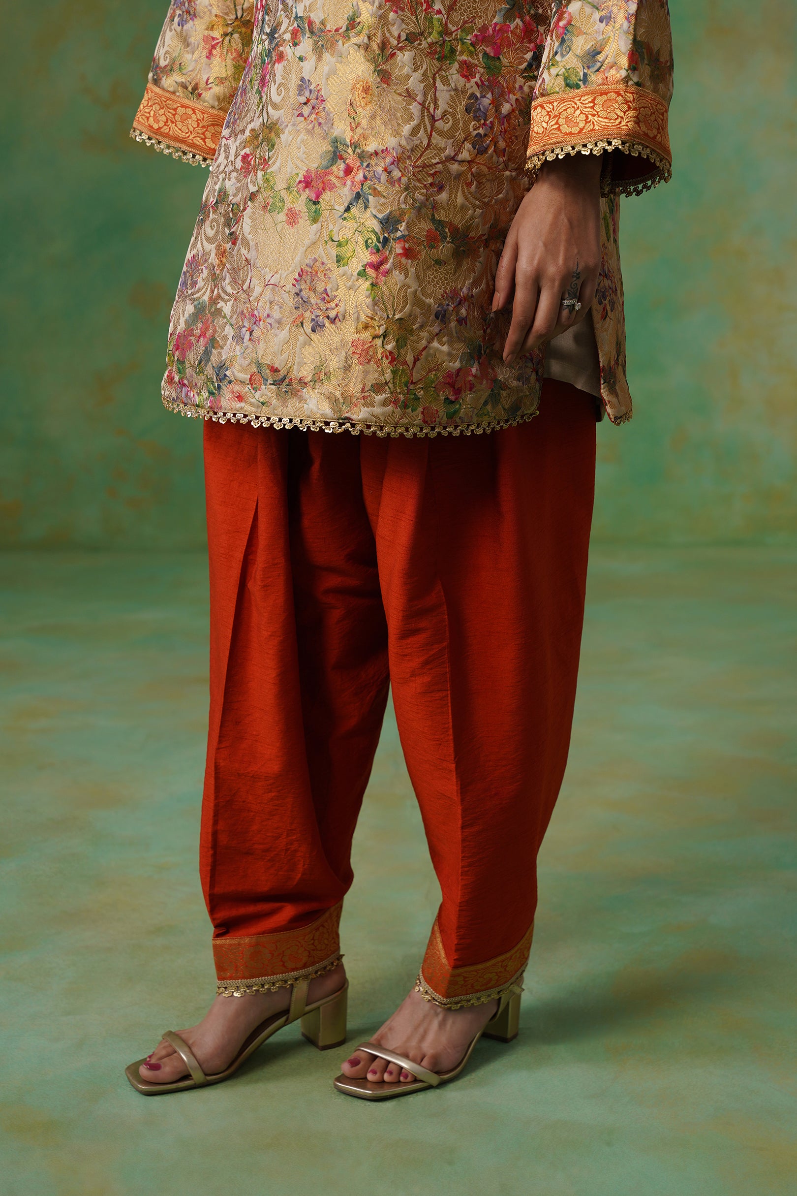 Divyani Brocade Hand Embroidered Suit Set