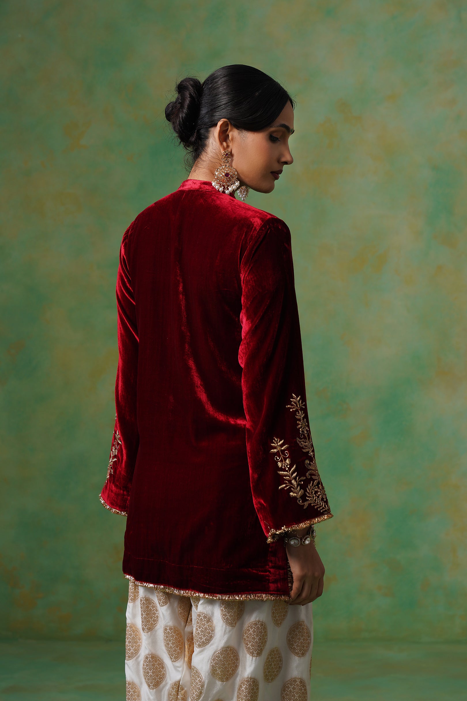 Bithika Hand Embroidered Velvet Matching Set