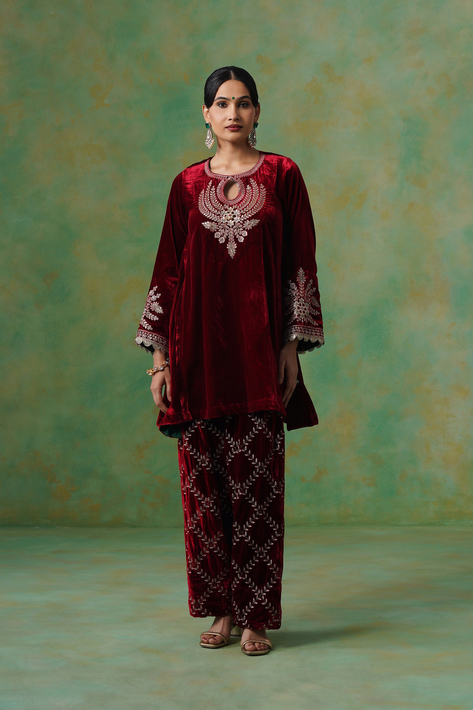 Kashvi Velvet Embroidered Suit Set