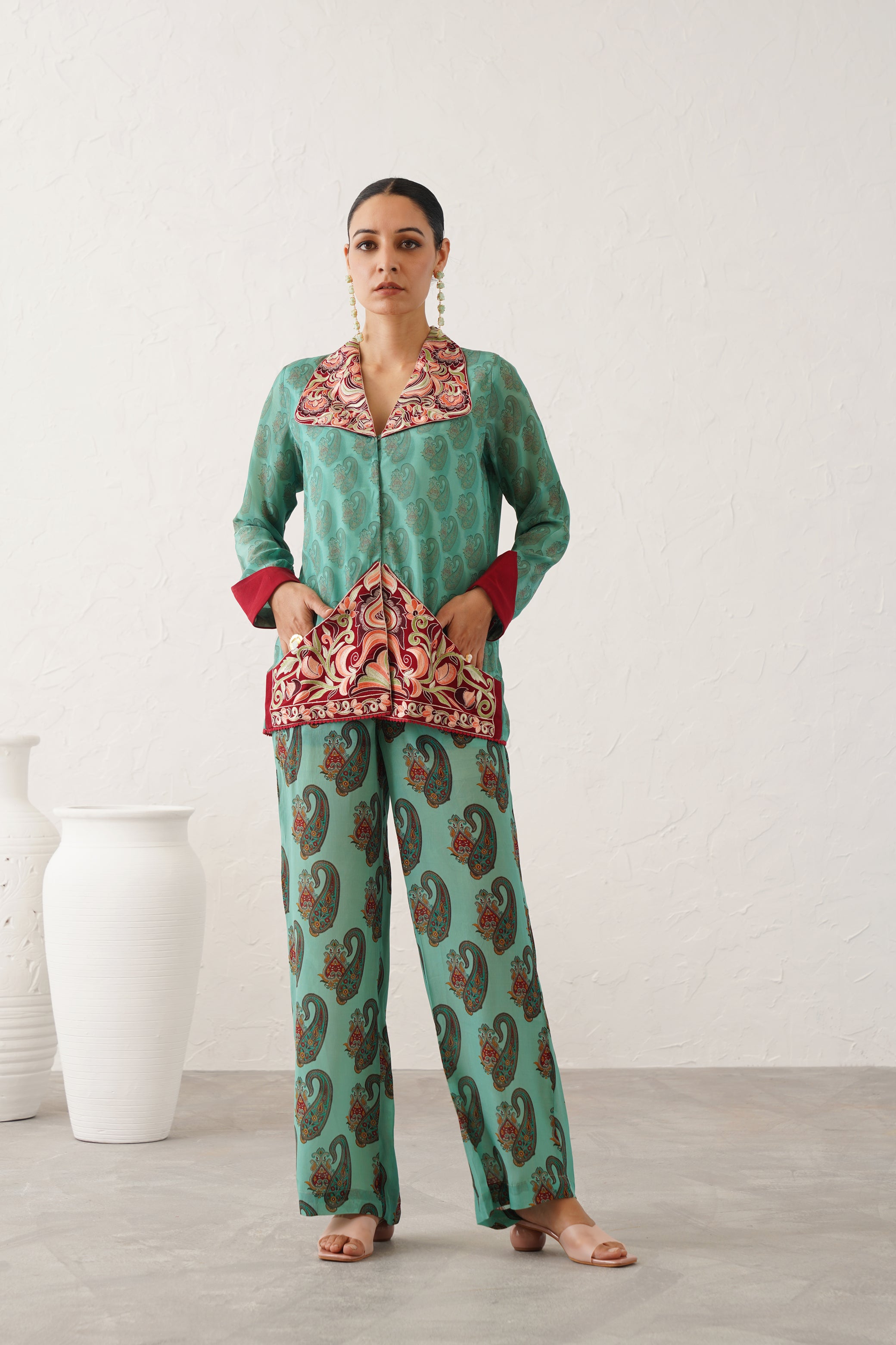 Mitali Embroidered Crepe Matching Set