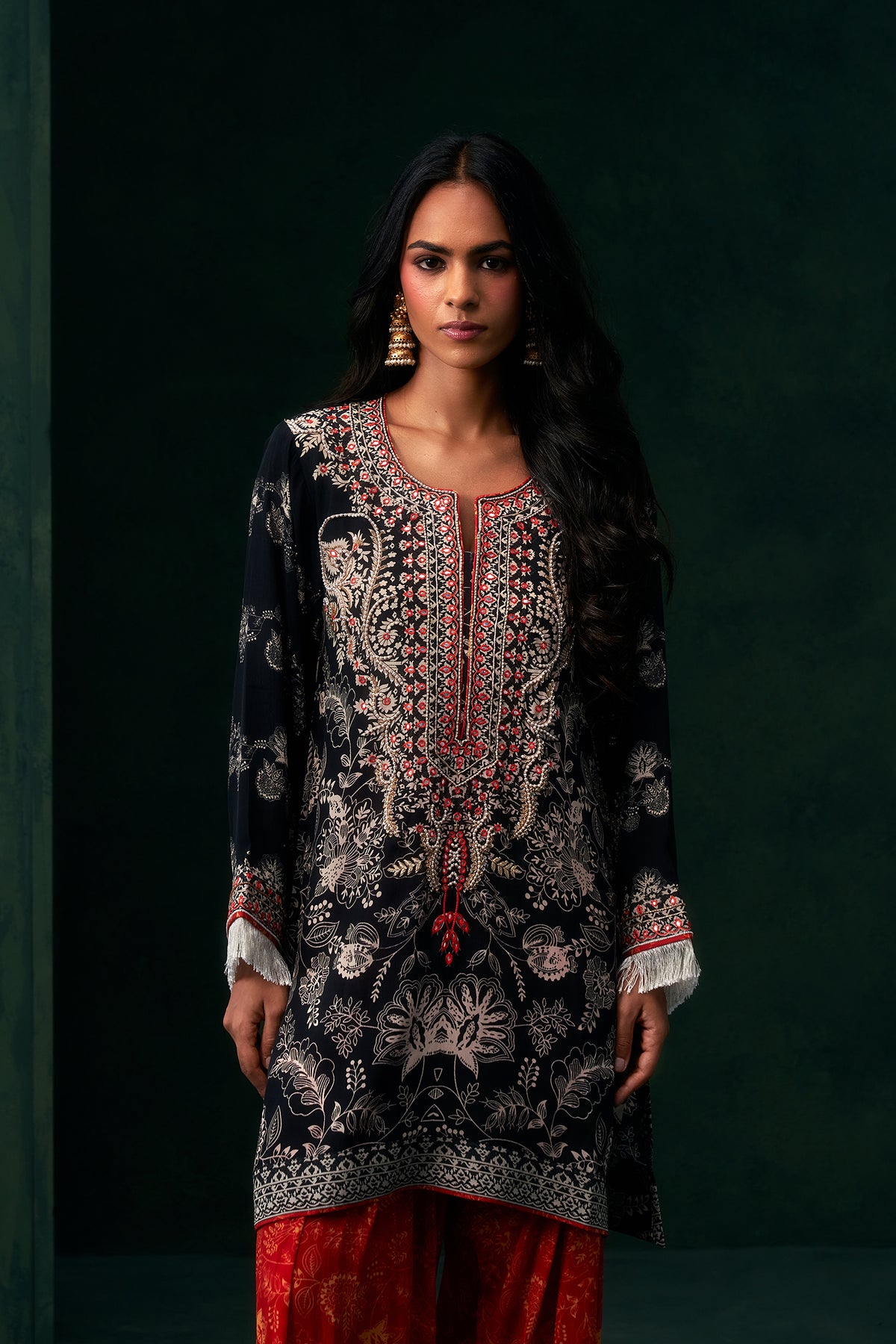 Zohira Crepe Printed Embroidered Suit Set