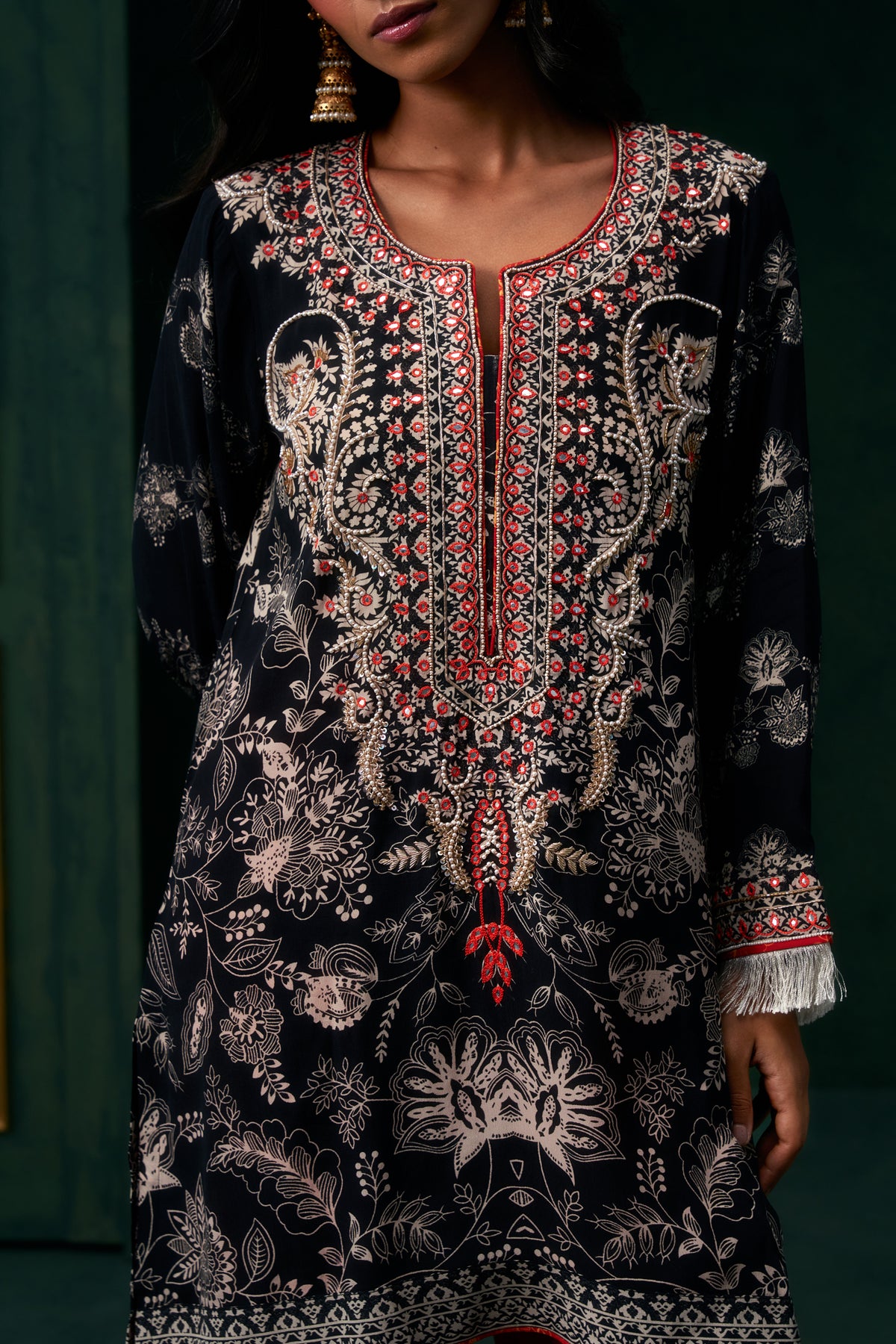 Zohira Crepe Printed Embroidered Suit Set