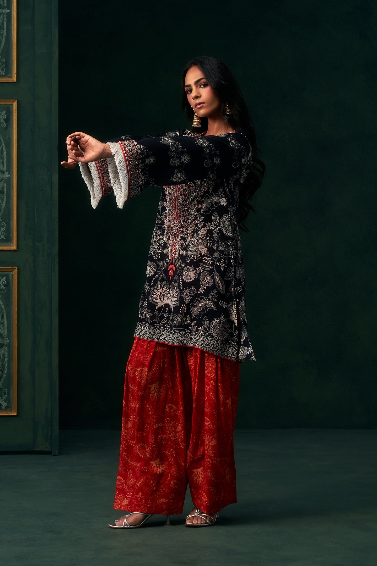 Zohira Crepe Printed Embroidered Suit Set