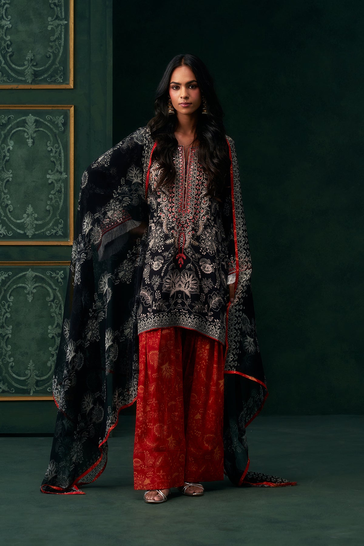 Zohira Crepe Printed Embroidered Suit Set