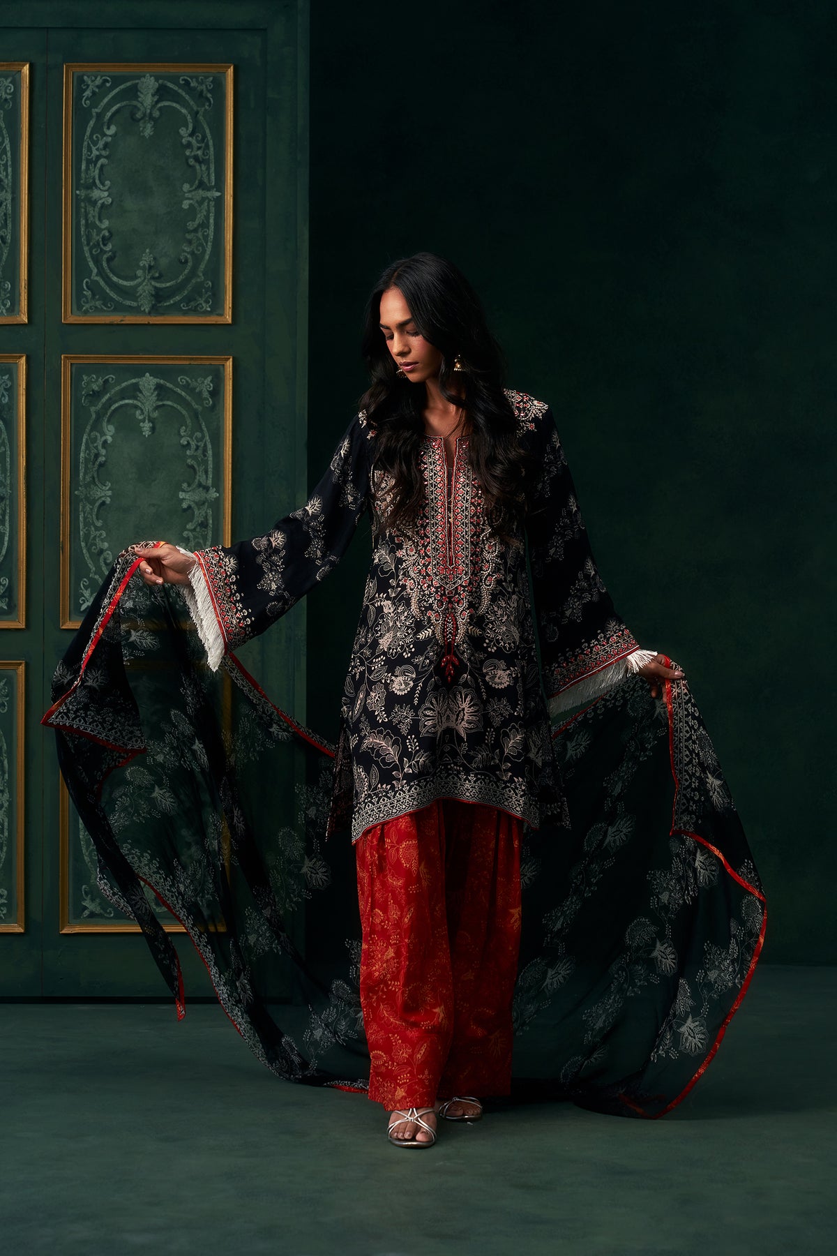 Zohira Crepe Printed Embroidered Suit Set