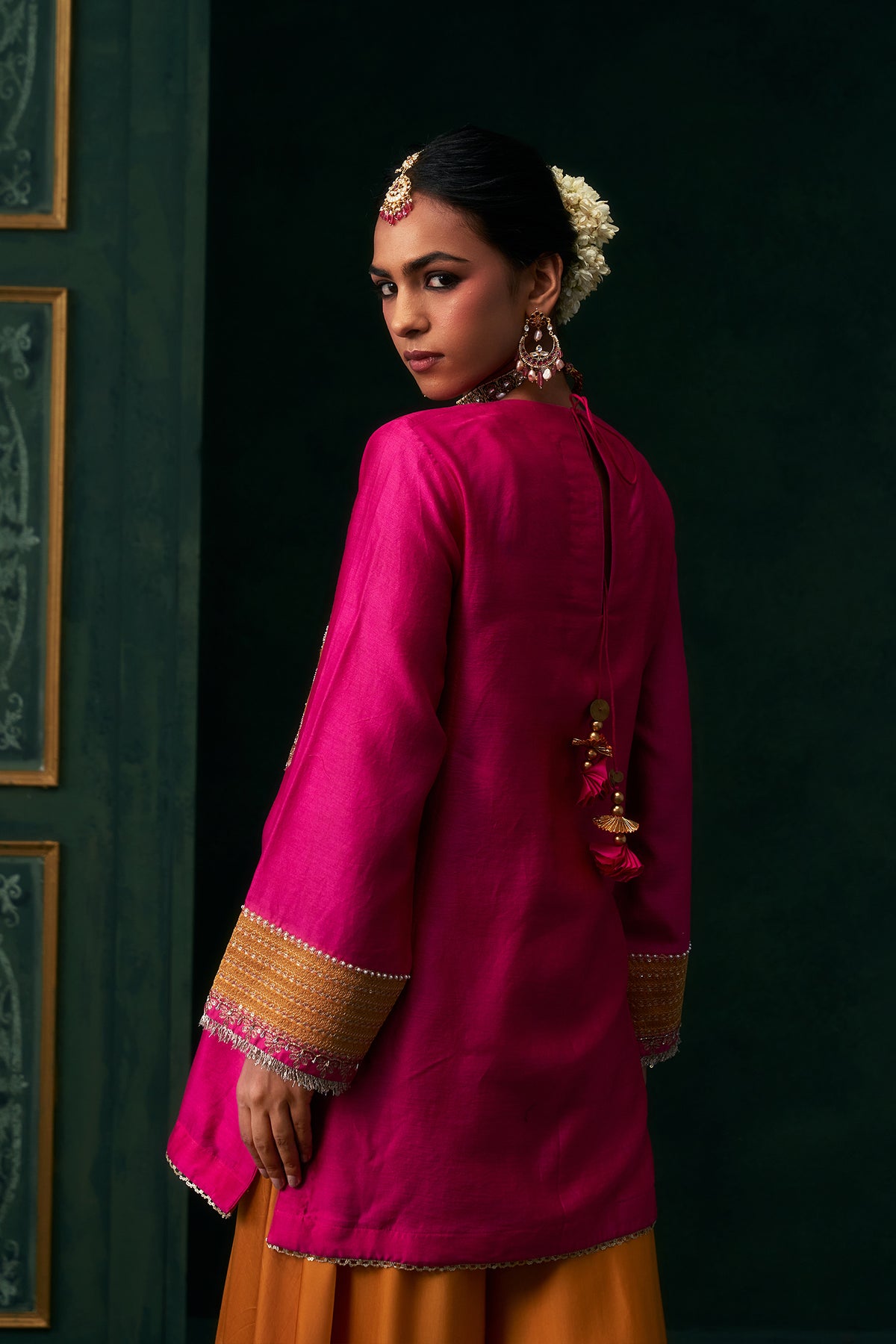 Aabira Chanderi Satin Embroidered Suit Set
