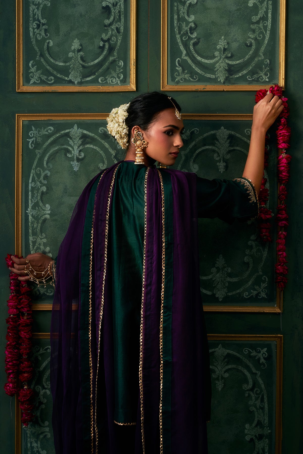 Eshaal Chanderi Satin Embroidered Suit Set