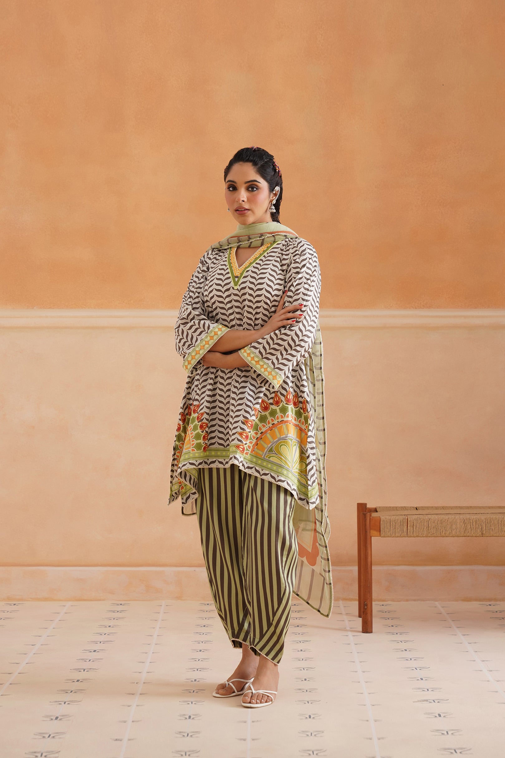 Oishi Lawn Cotton Suit Set - Neetika Chopra