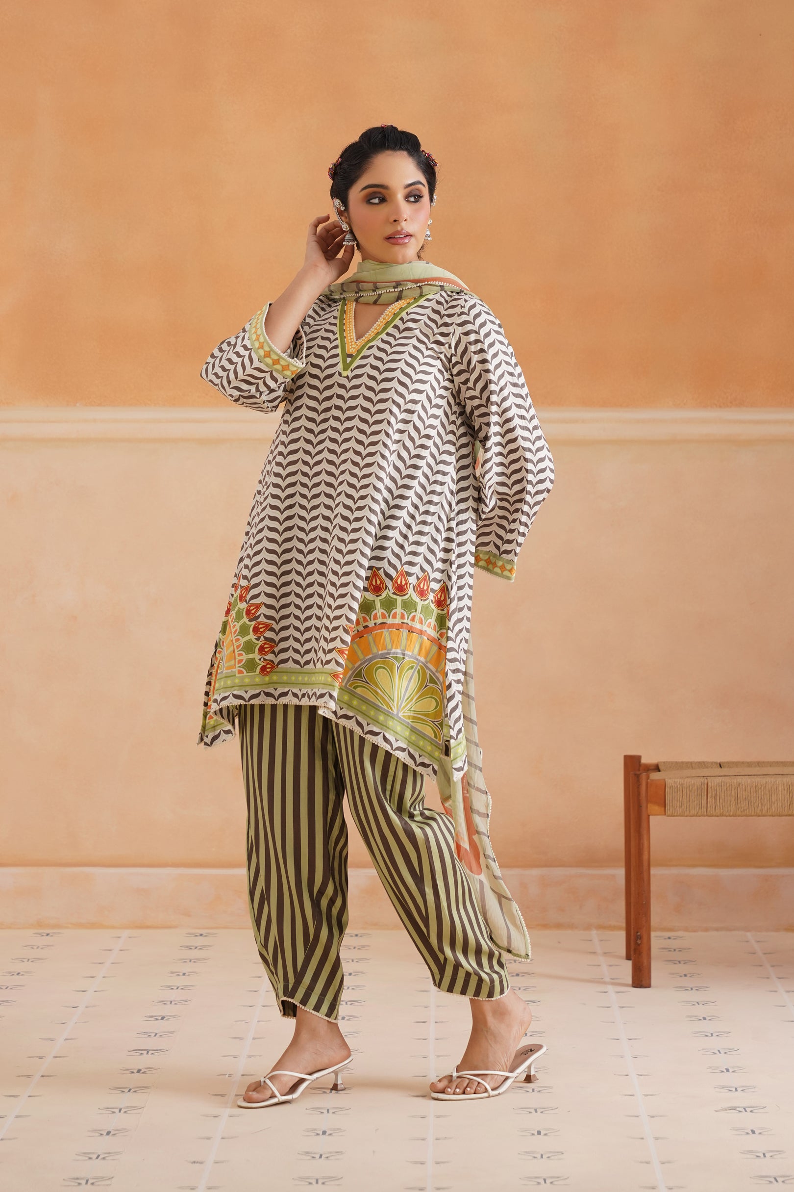 Oishi Lawn Cotton Suit Set - Neetika Chopra