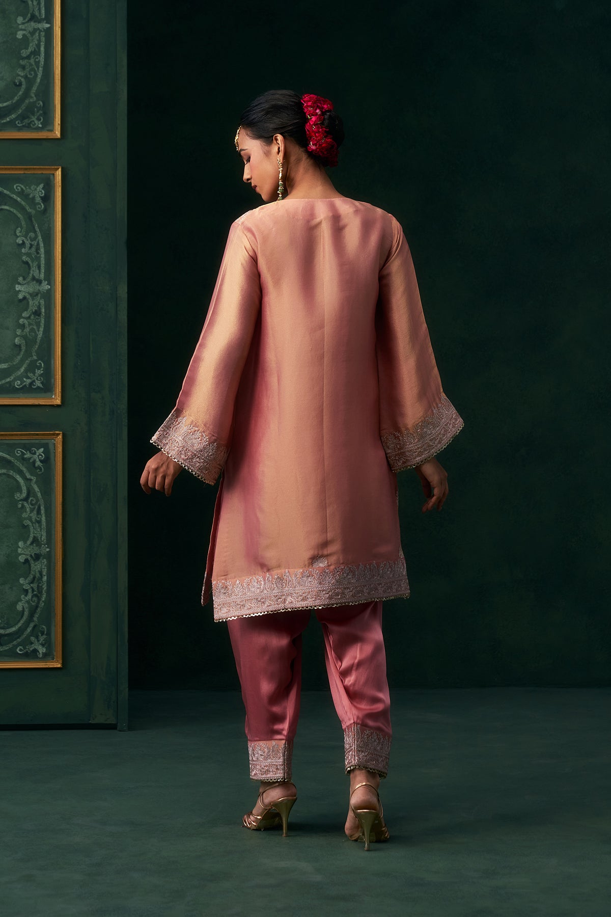 Anvika Tissue Satin Embroidered Suit Set