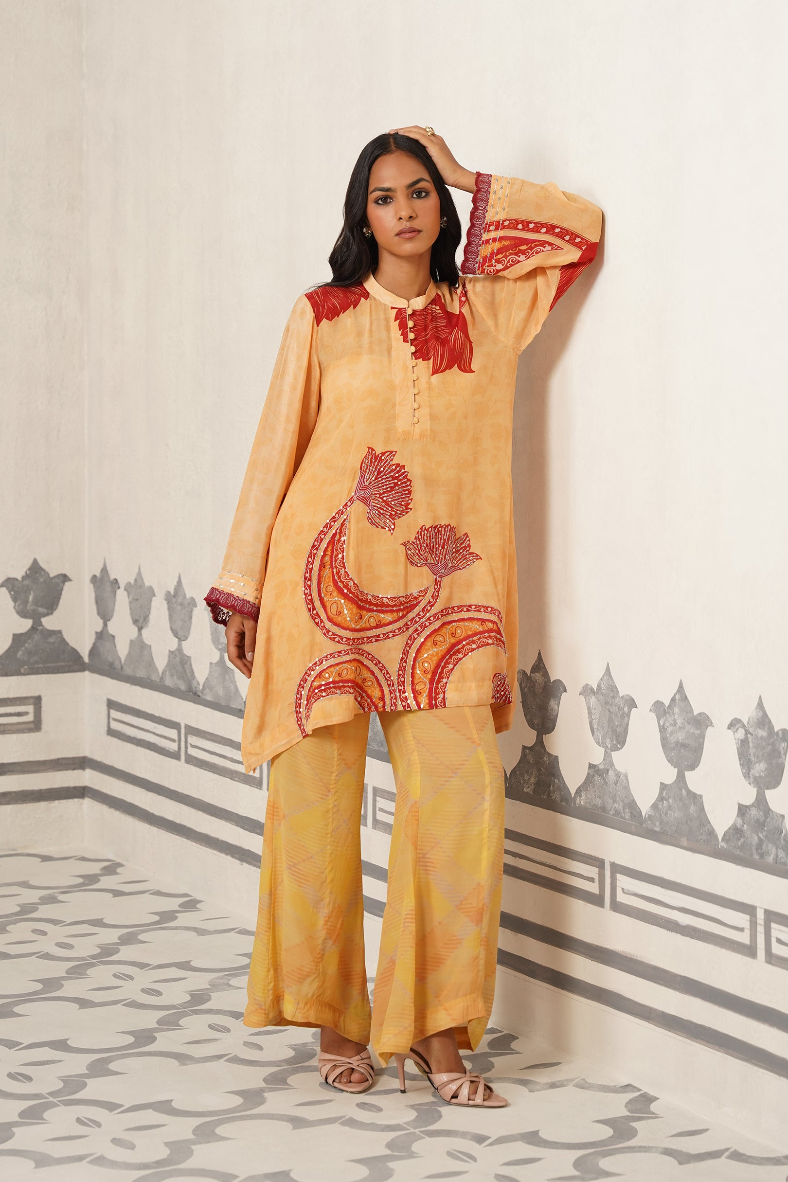 Toccy Crepe Printed Embriodered Matching Set
