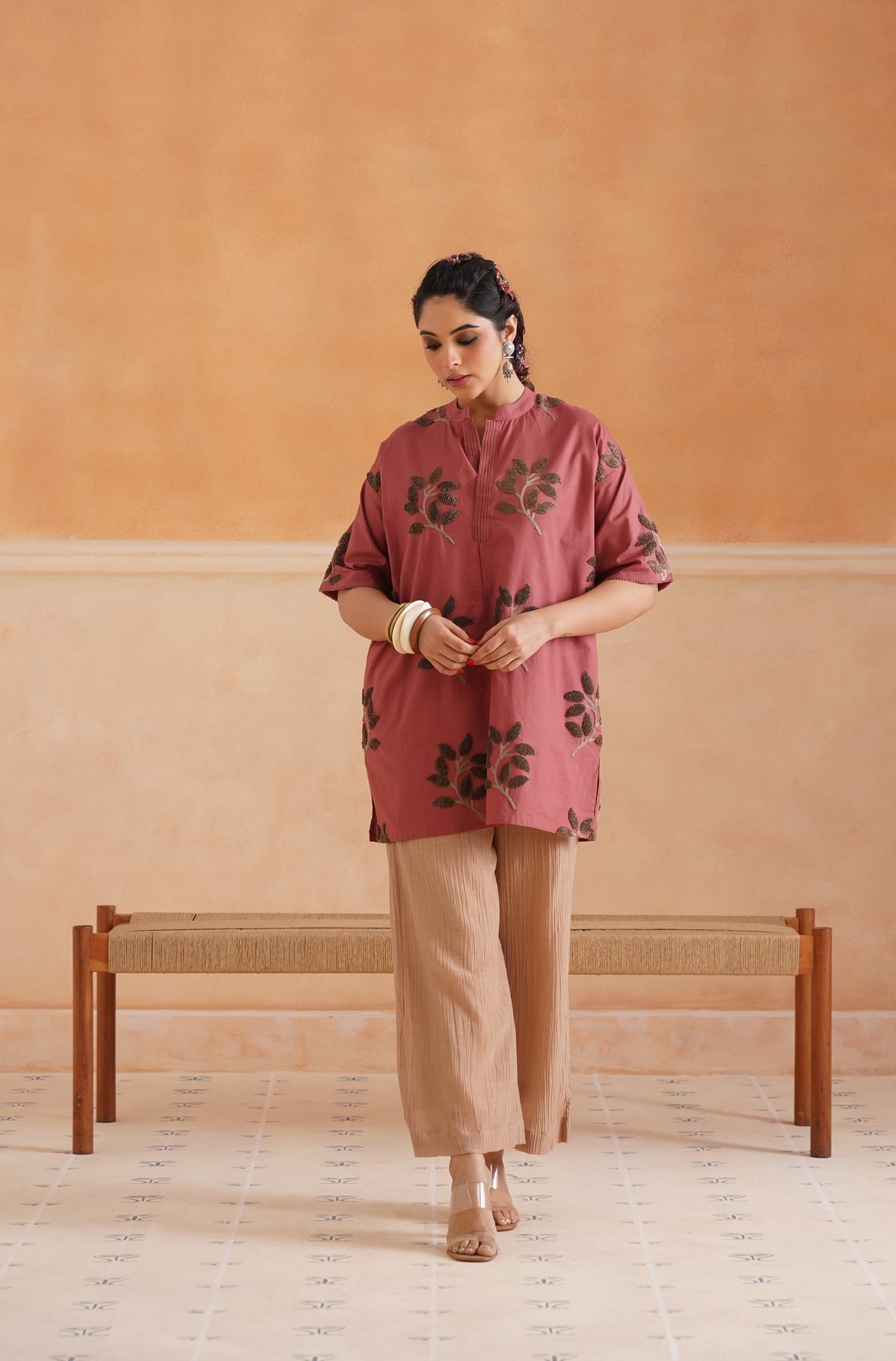 Charvi Cotton Embroidered Matching Set - Neetika Chopra