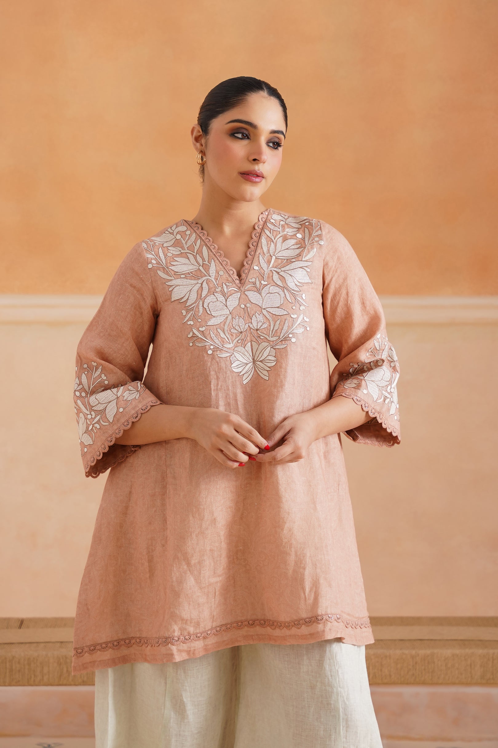 Tessa Pure Linen Embroidered Matching Set - Neetika Chopra