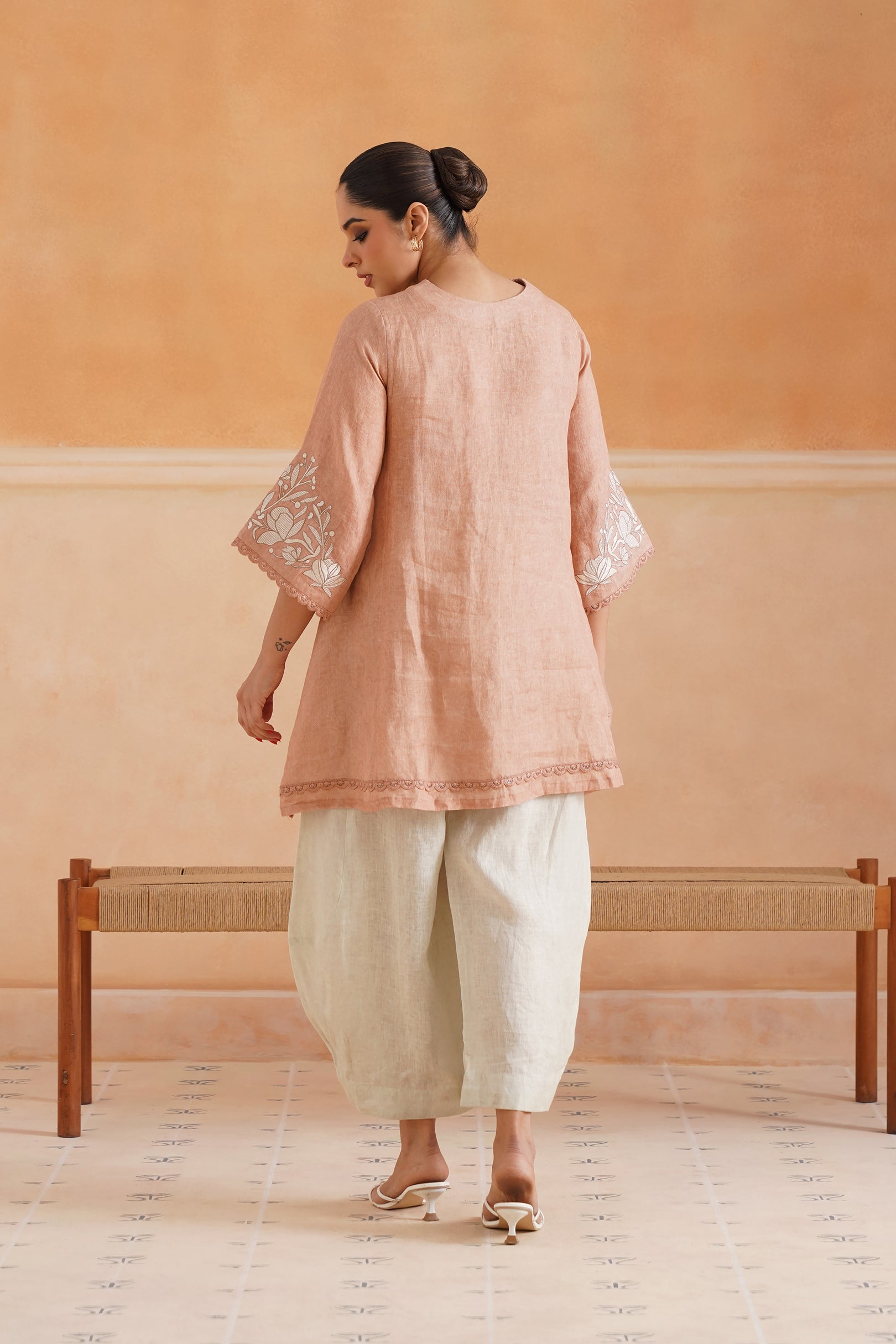 Tessa Pure Linen Embroidered Matching Set - Neetika Chopra
