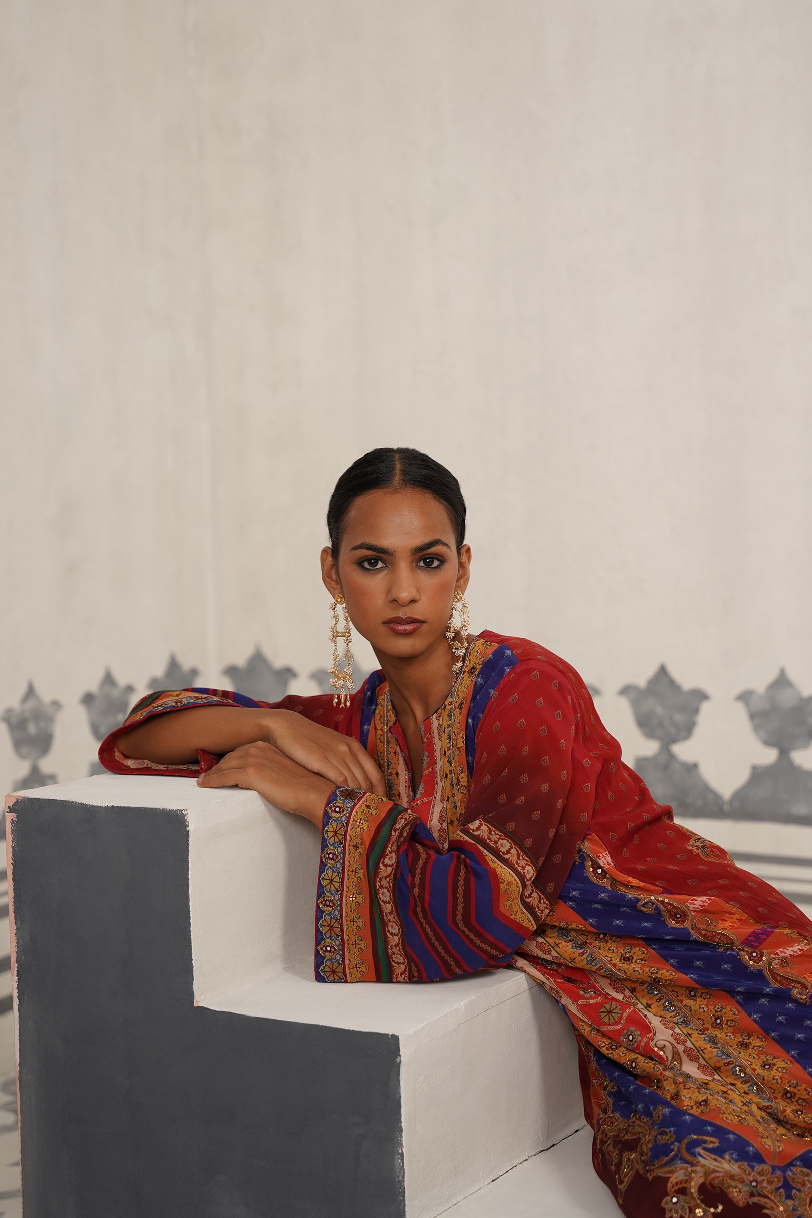Adhira Crepe Embroidered Kaftan