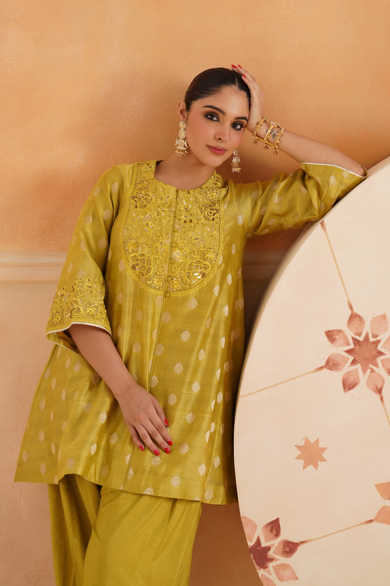 Varsha Cotton Chanderi Embroidered Suit Set - Neetika Chopra