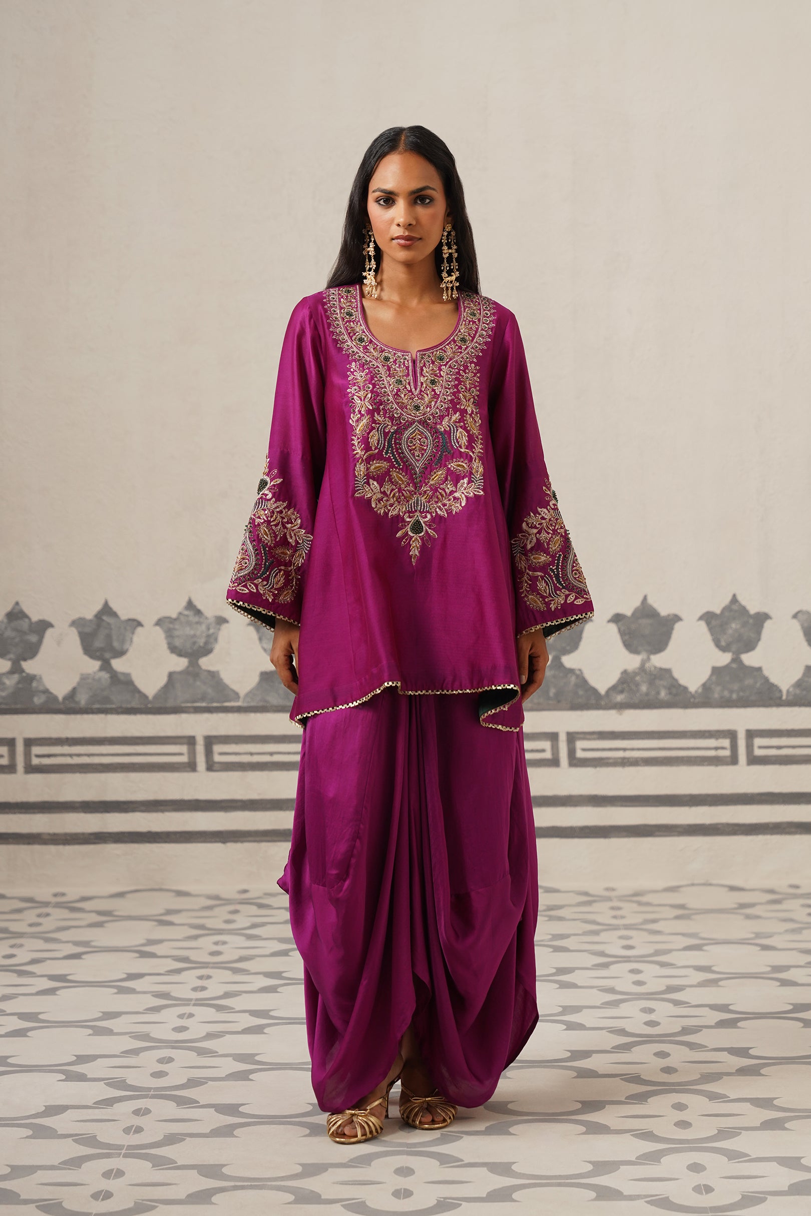 Soraya Chanderi Satin Embroidered Matching Set