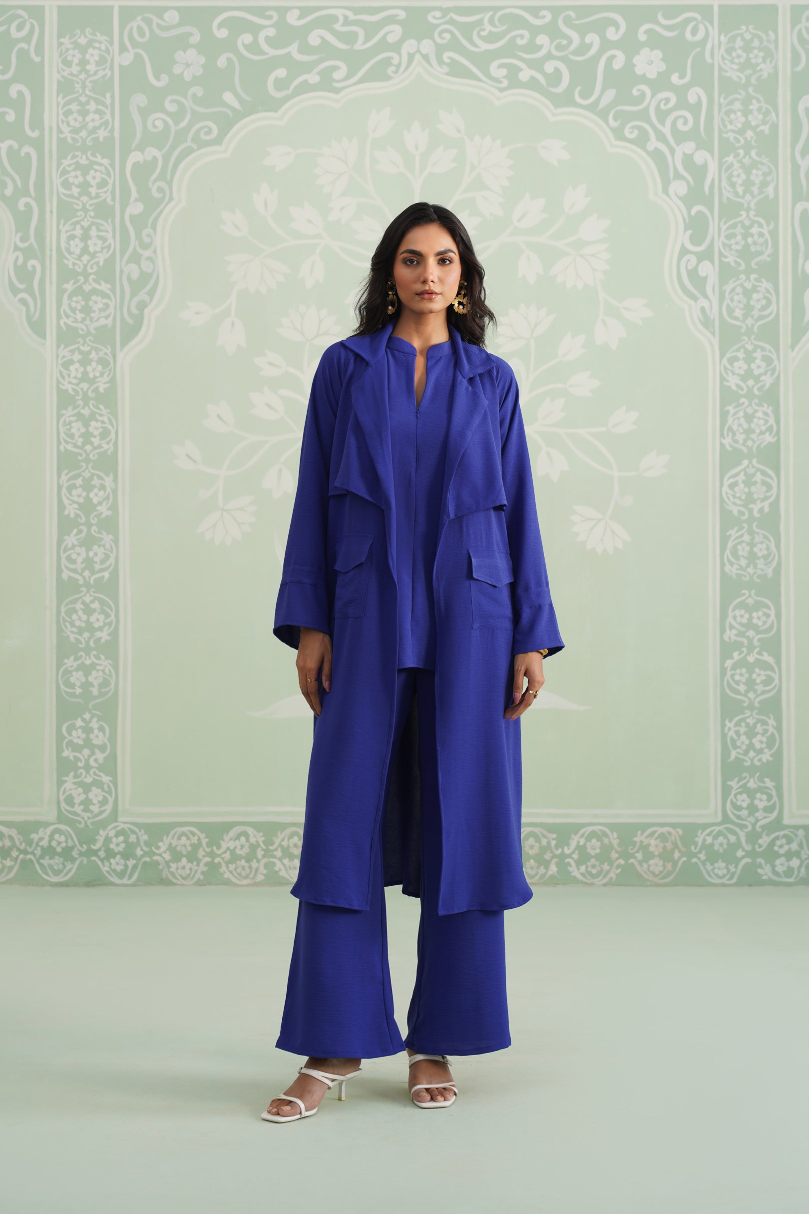 Blue Hype Hammer Crepe Matching Set