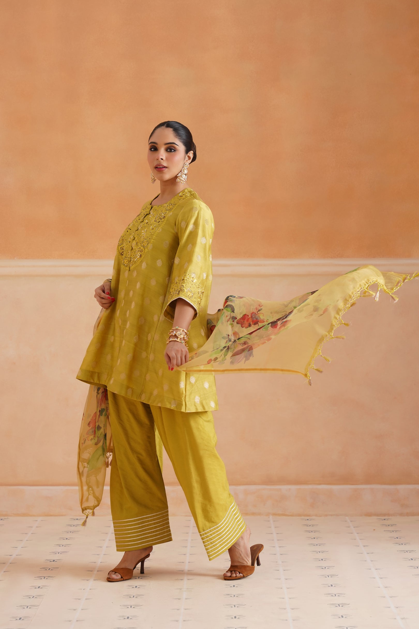 Varsha Cotton Chanderi Embroidered Suit Set - Neetika Chopra